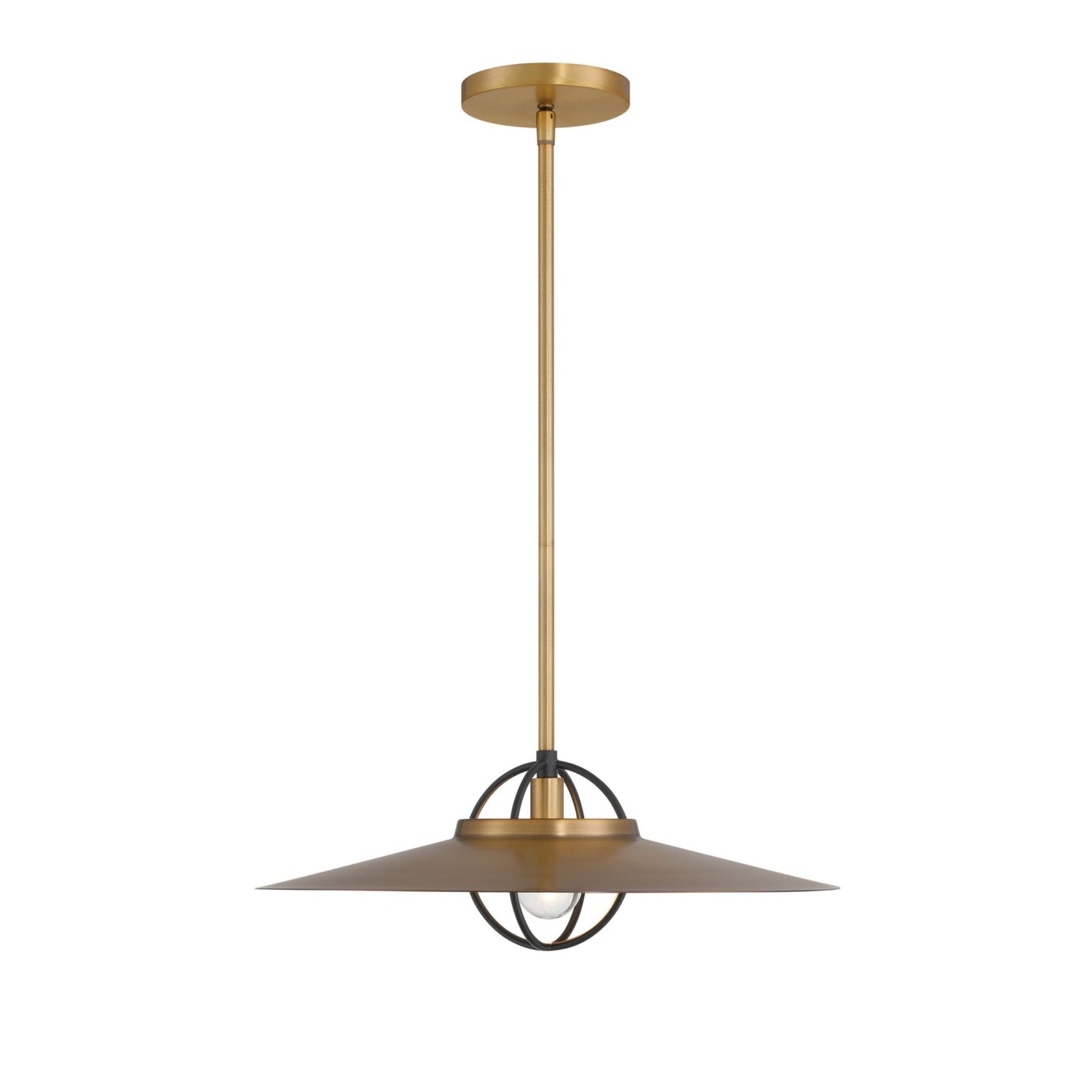Newburie 17" Pendant, Legacy Brass & Dark Matte Black Finish - Bees Lighting