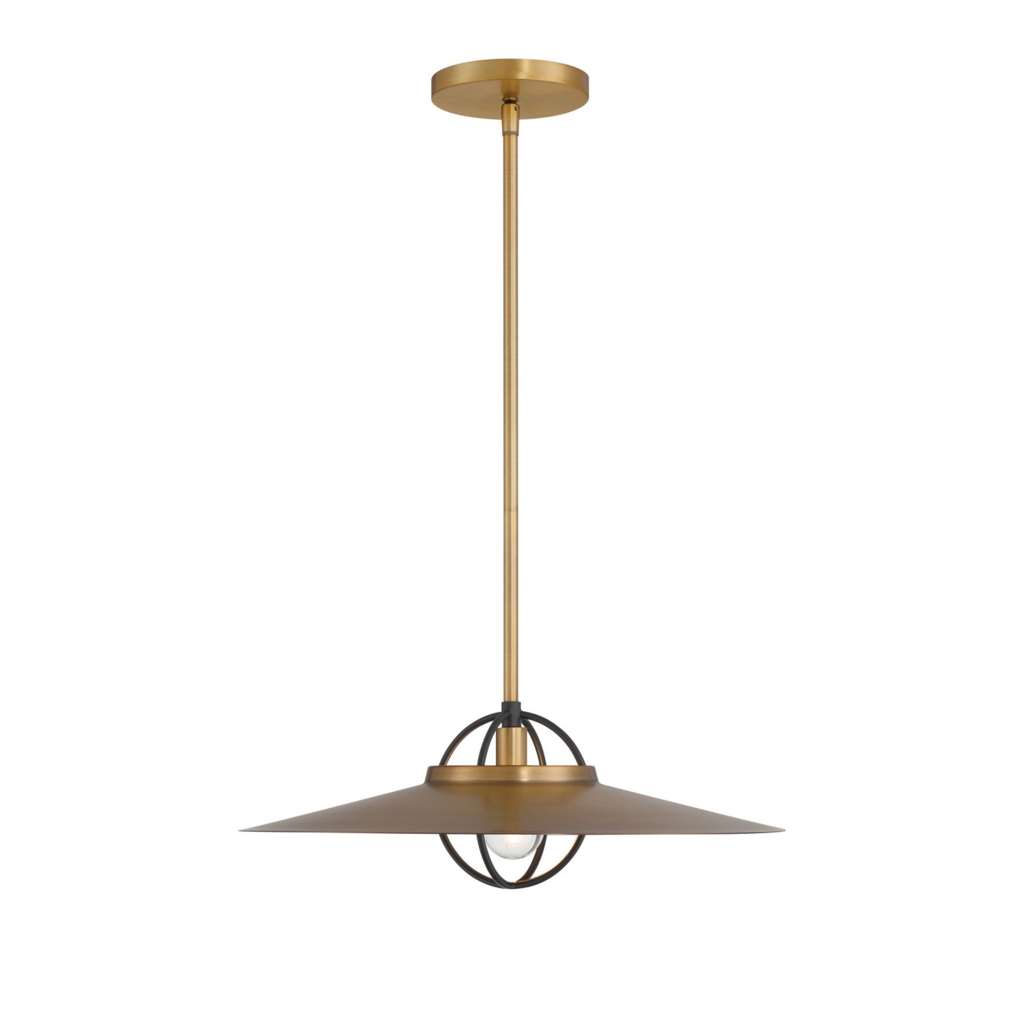 Newburie 17" Pendant, Legacy Brass & Dark Matte Black Finish - Bees Lighting