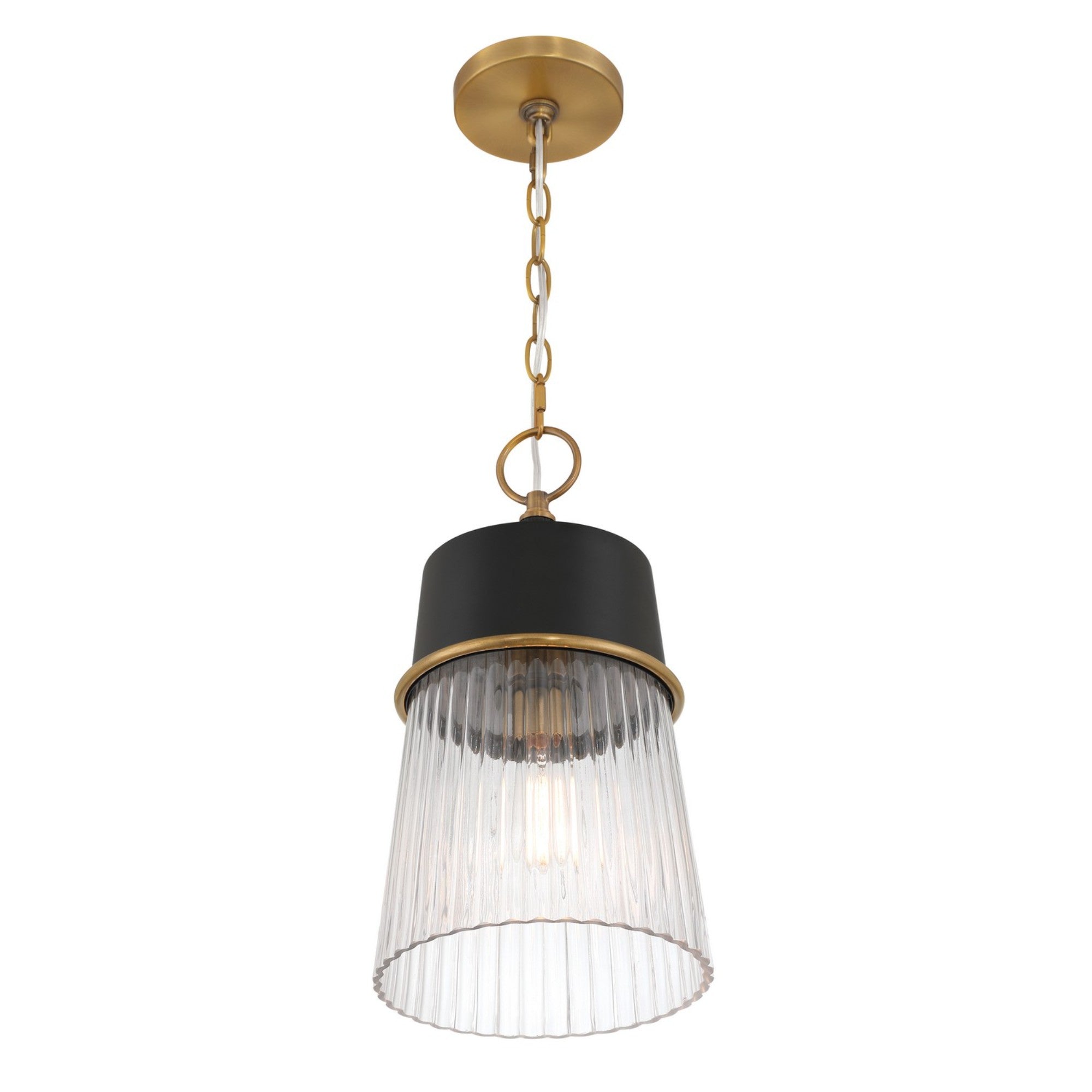 Stamford 9" Pendant, Legacy Brass & Dark Matte Black Finish - Bees Lighting