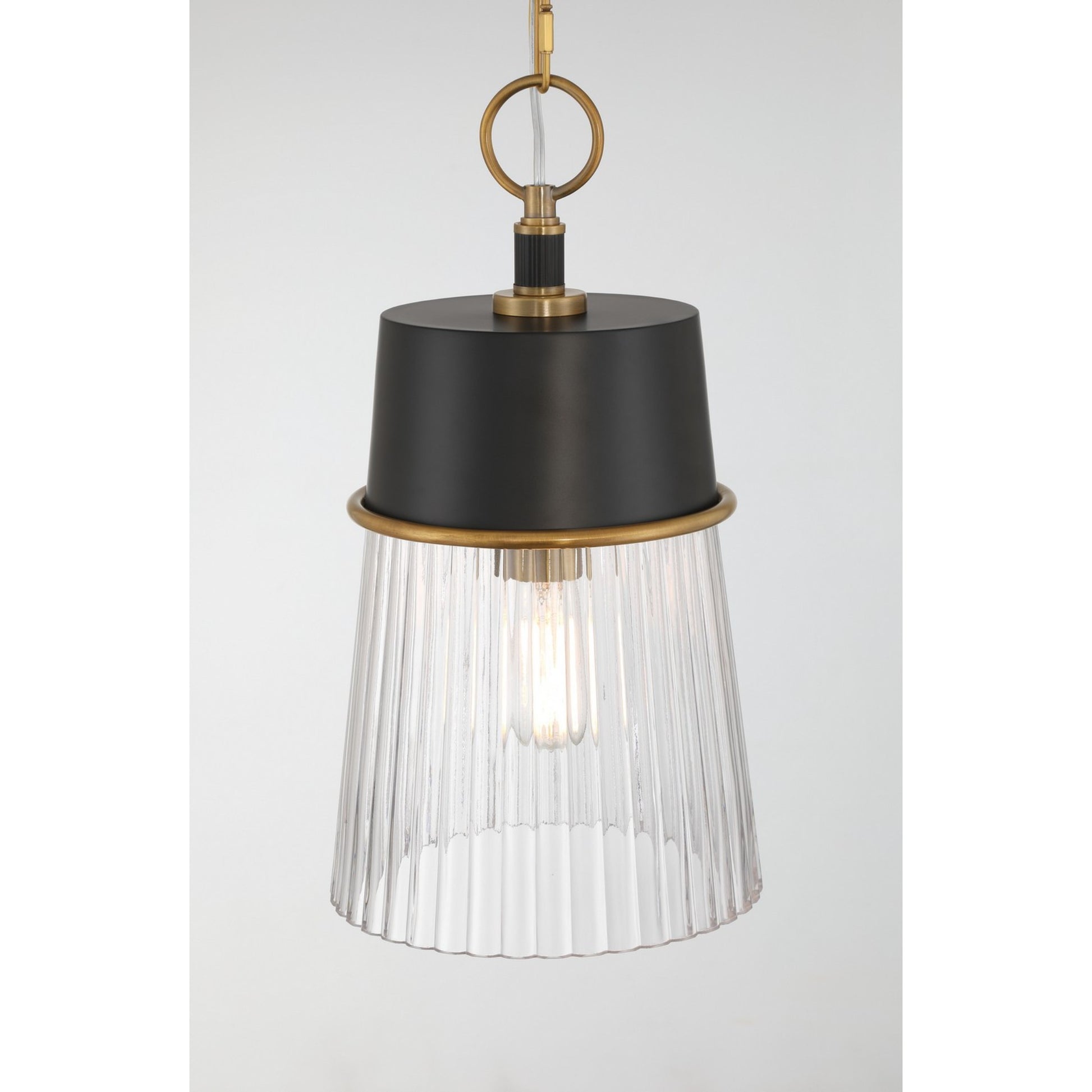 Stamford 9" Pendant, Legacy Brass & Dark Matte Black Finish - Bees Lighting