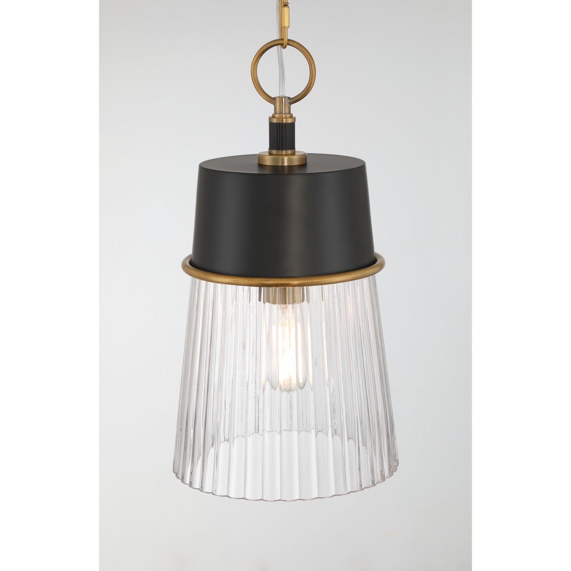 Stamford 9" Pendant, Legacy Brass & Dark Matte Black Finish - Bees Lighting