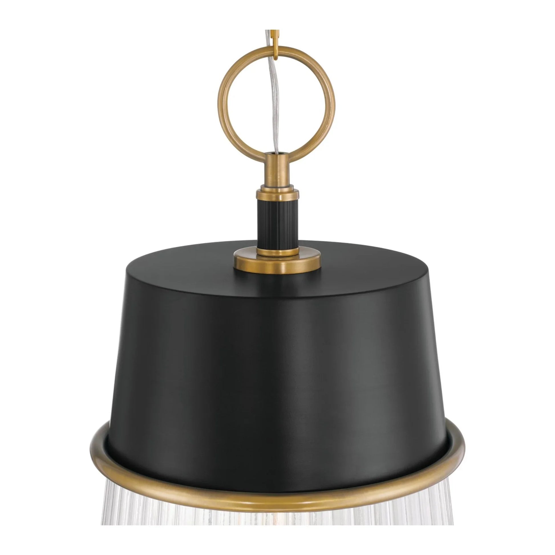 Stamford 13" Pendant, Legacy Brass & Dark Matte Black Finish - Bees Lighting