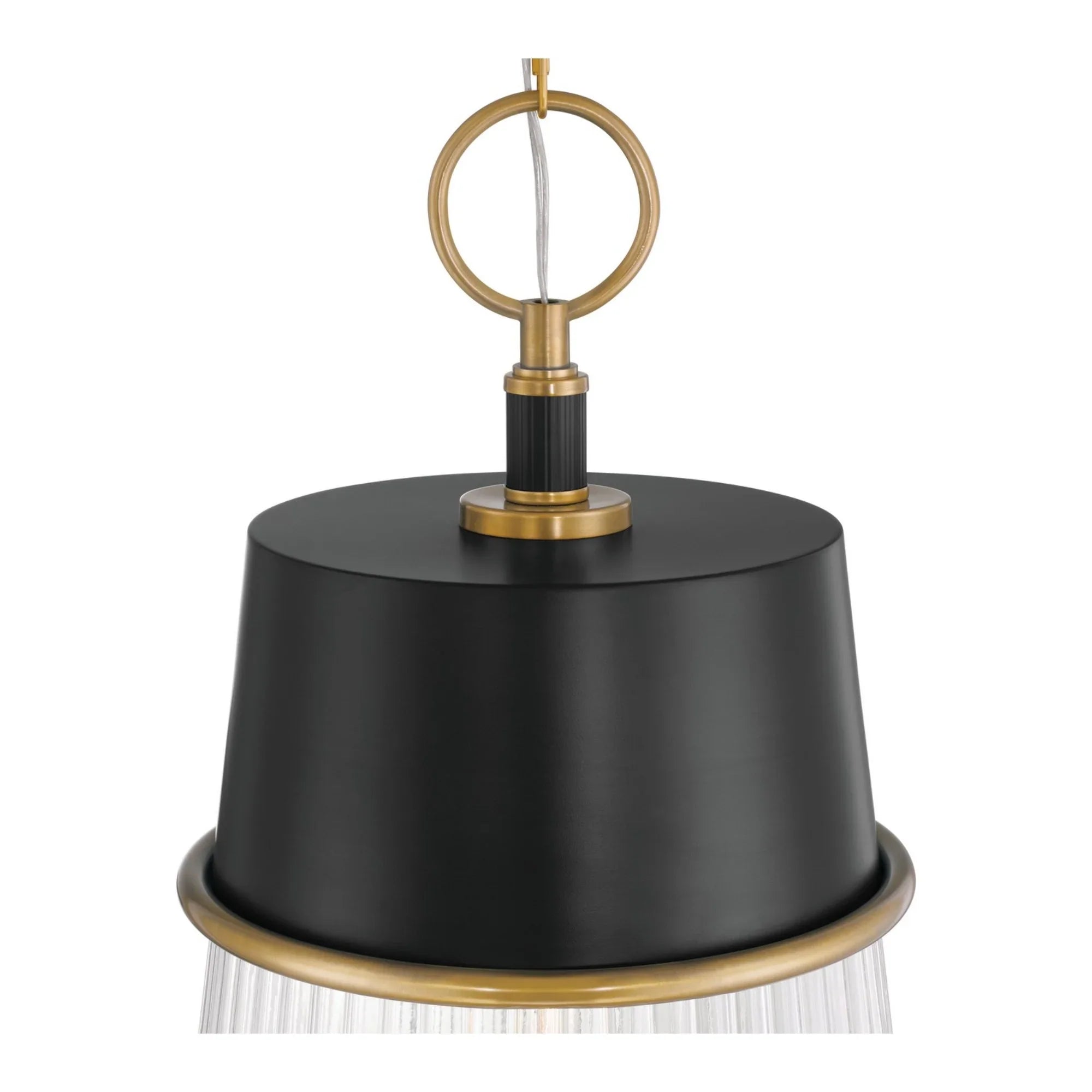 Stamford 13" Pendant, Legacy Brass & Dark Matte Black Finish - Bees Lighting