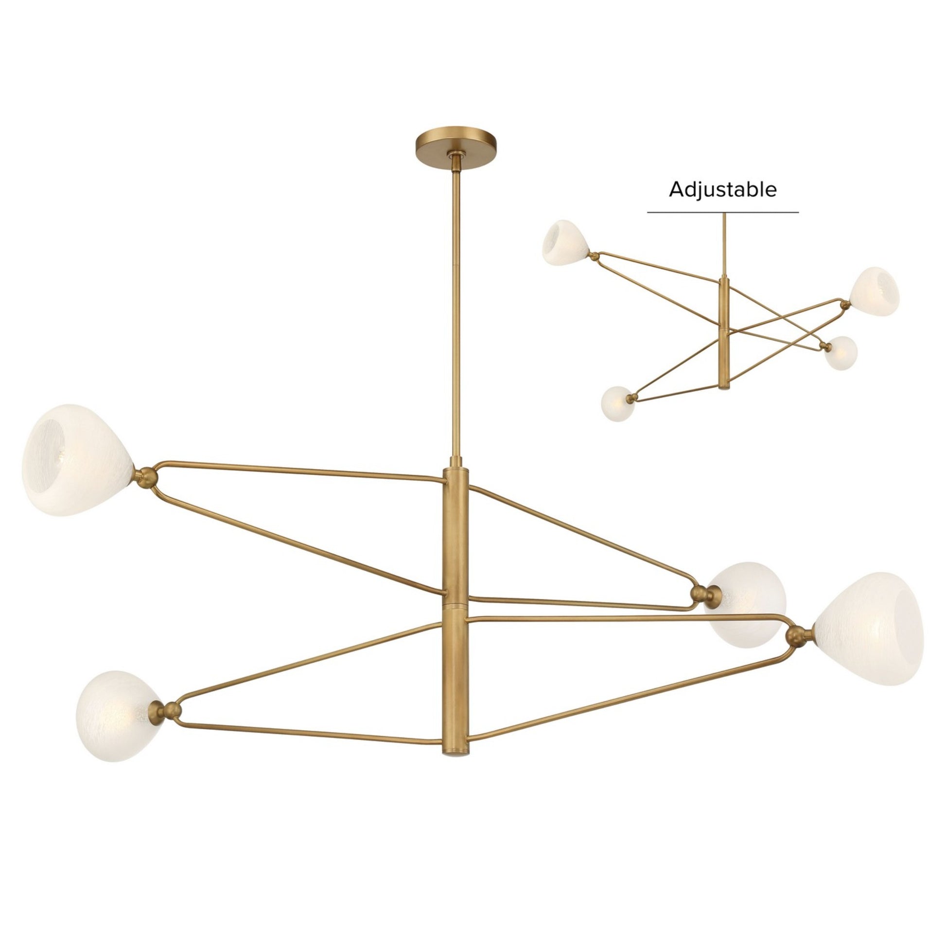 Orion 53" 4-Light Chandelier, Legacy Brass Finish - Bees Lighting