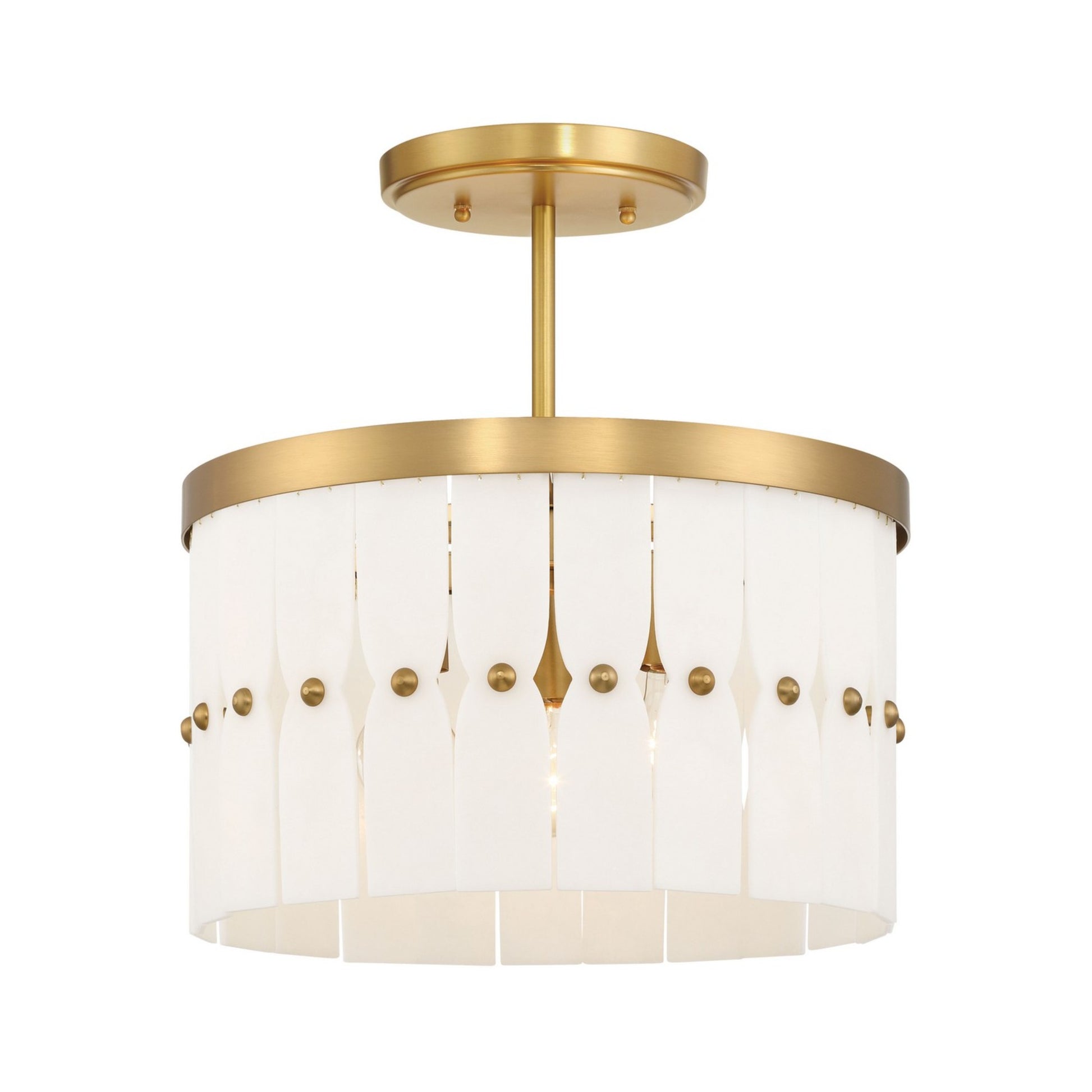 Coronelle 16" 3-Light Convertible Semi Flush/Pendant, Legacy Brass Finish - Bees Lighting