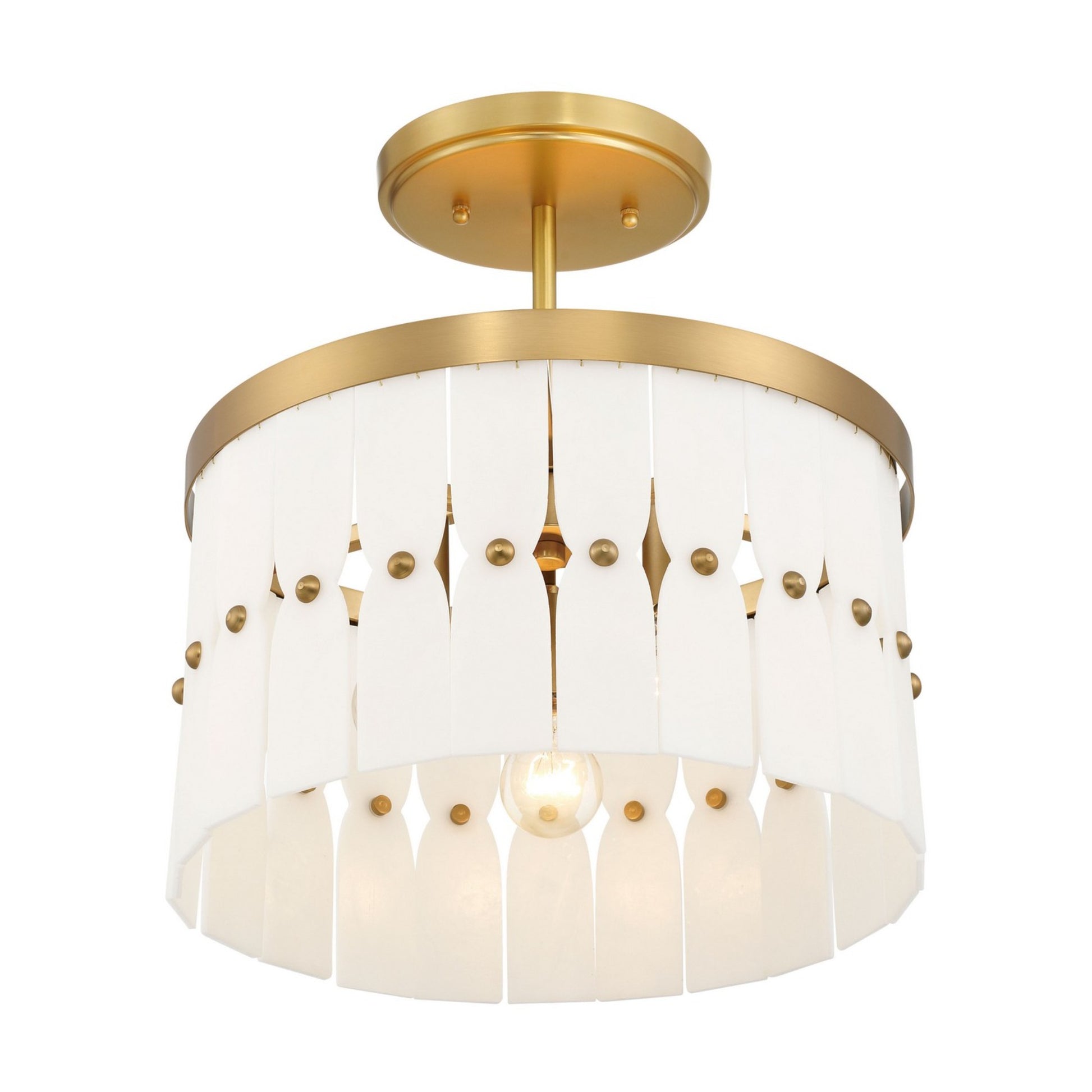 Coronelle 16" 3-Light Convertible Semi Flush/Pendant, Legacy Brass Finish - Bees Lighting