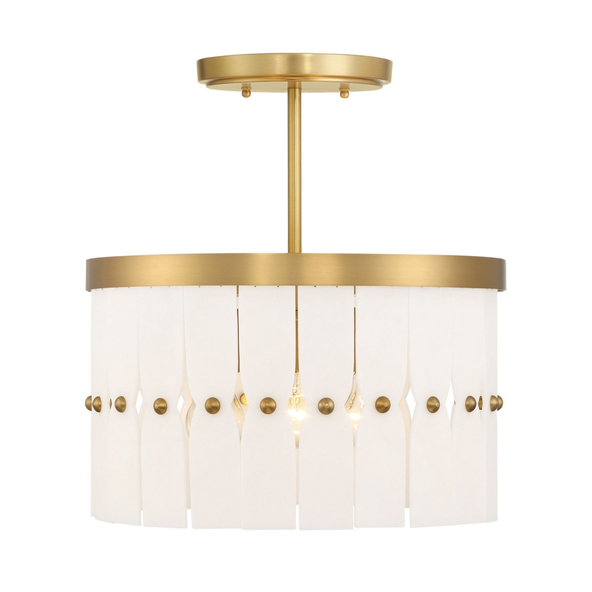 Coronelle 16" 3-Light Convertible Semi Flush/Pendant, Legacy Brass Finish - Bees Lighting
