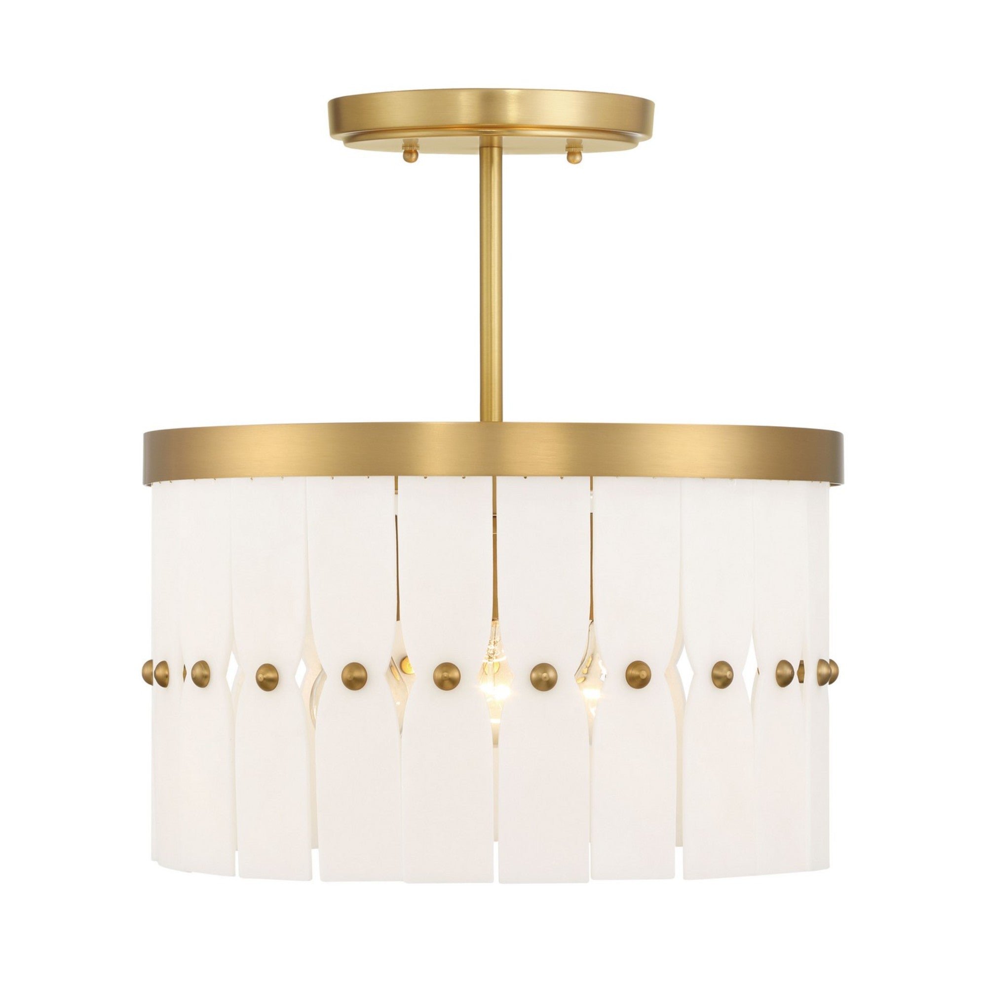 Coronelle 16" 3-Light Convertible Semi Flush/Pendant, Legacy Brass Finish - Bees Lighting