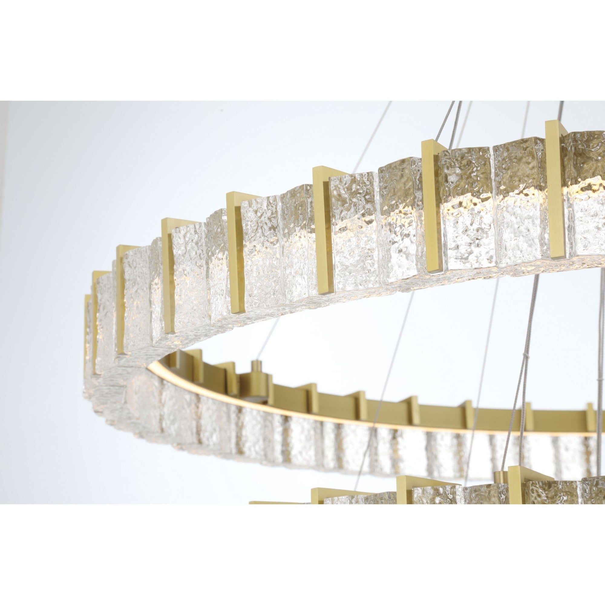 Sevryn 3-Tiers 45" LED Chandelier, Soft Brass Finish - Bees Lighting