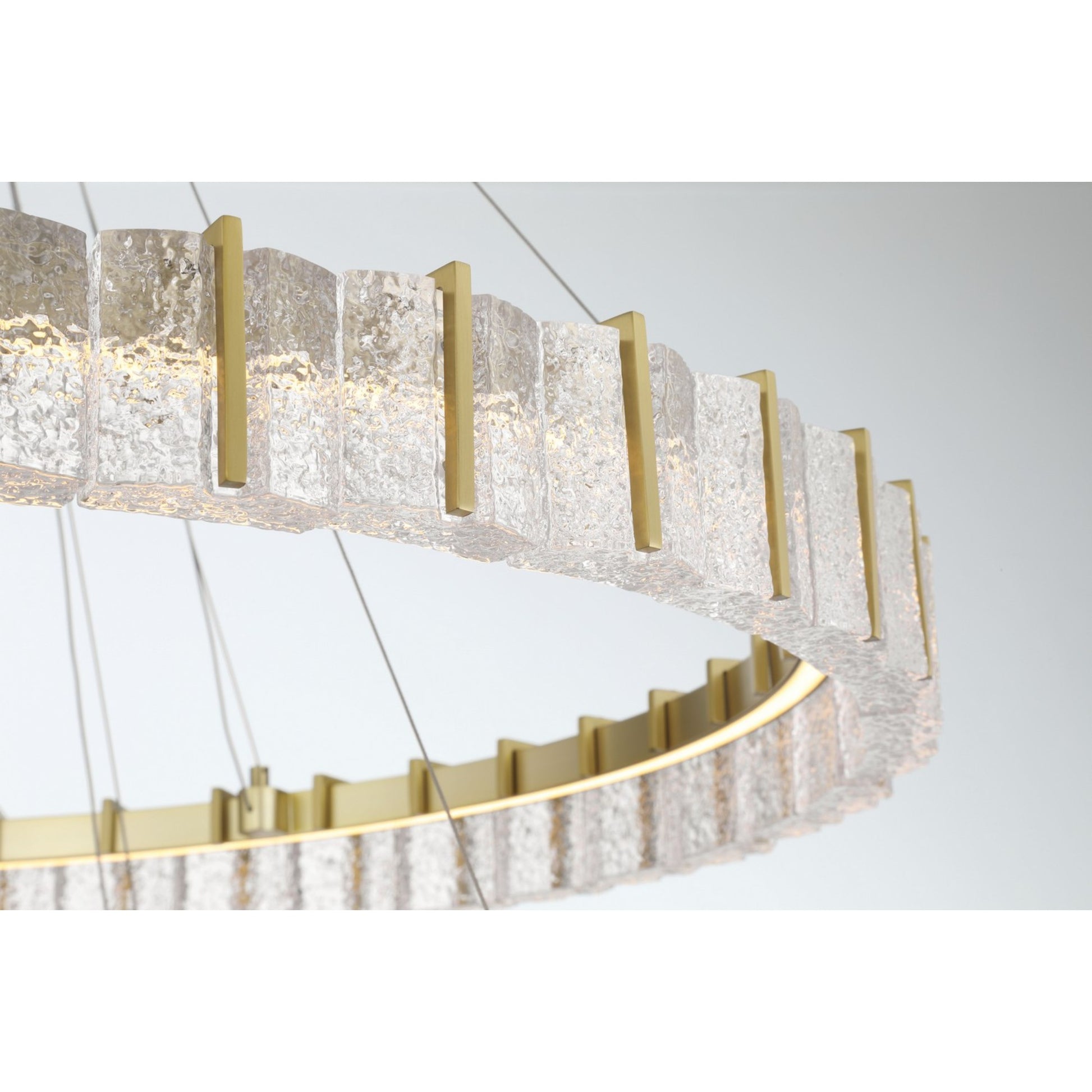 Sevryn 2-Tiers 45" LED Chandelier, Soft Brass Finish - Bees Lighting