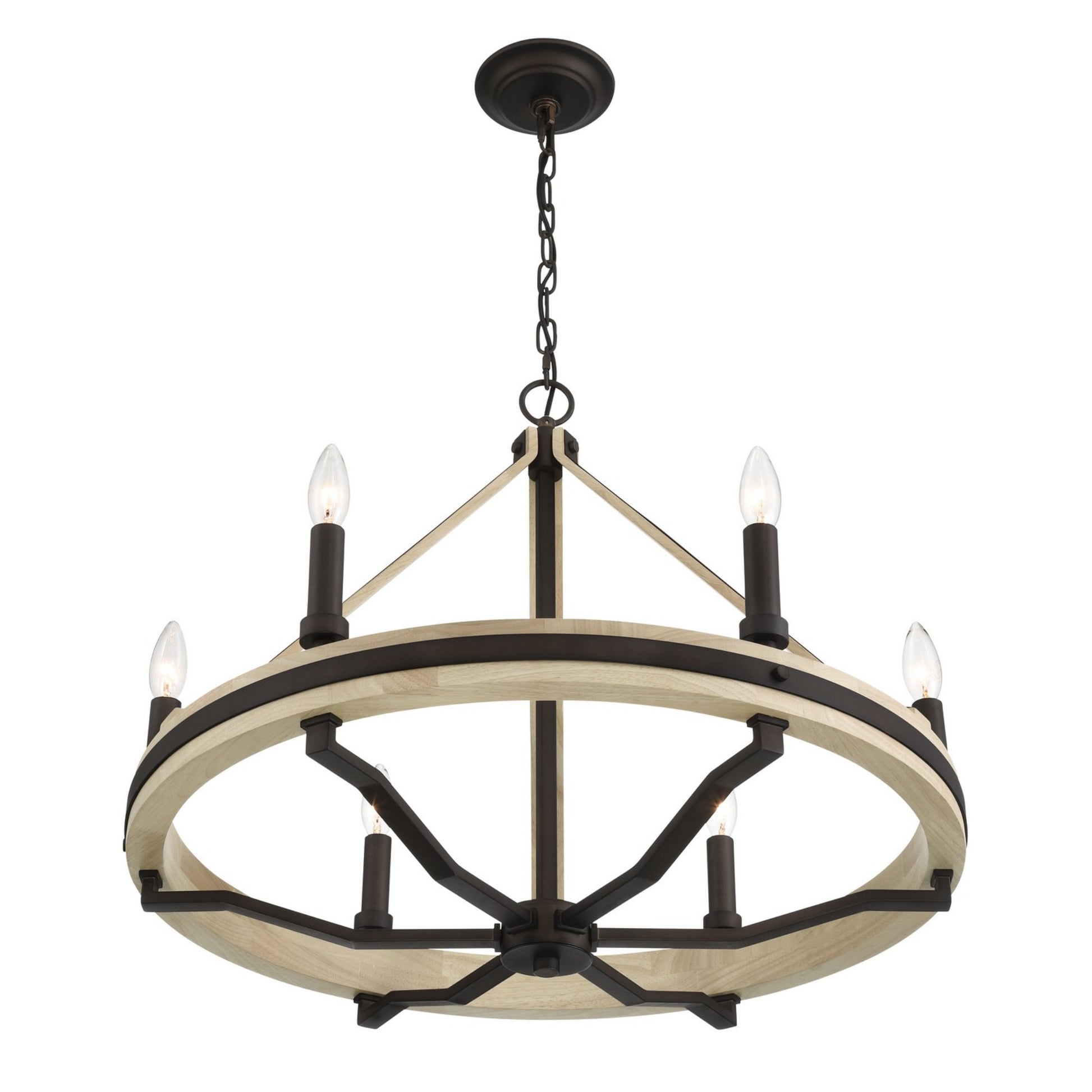 Sonoma 26" 6-Light Chandelier, Dark Bronze Finish - Bees Lighting