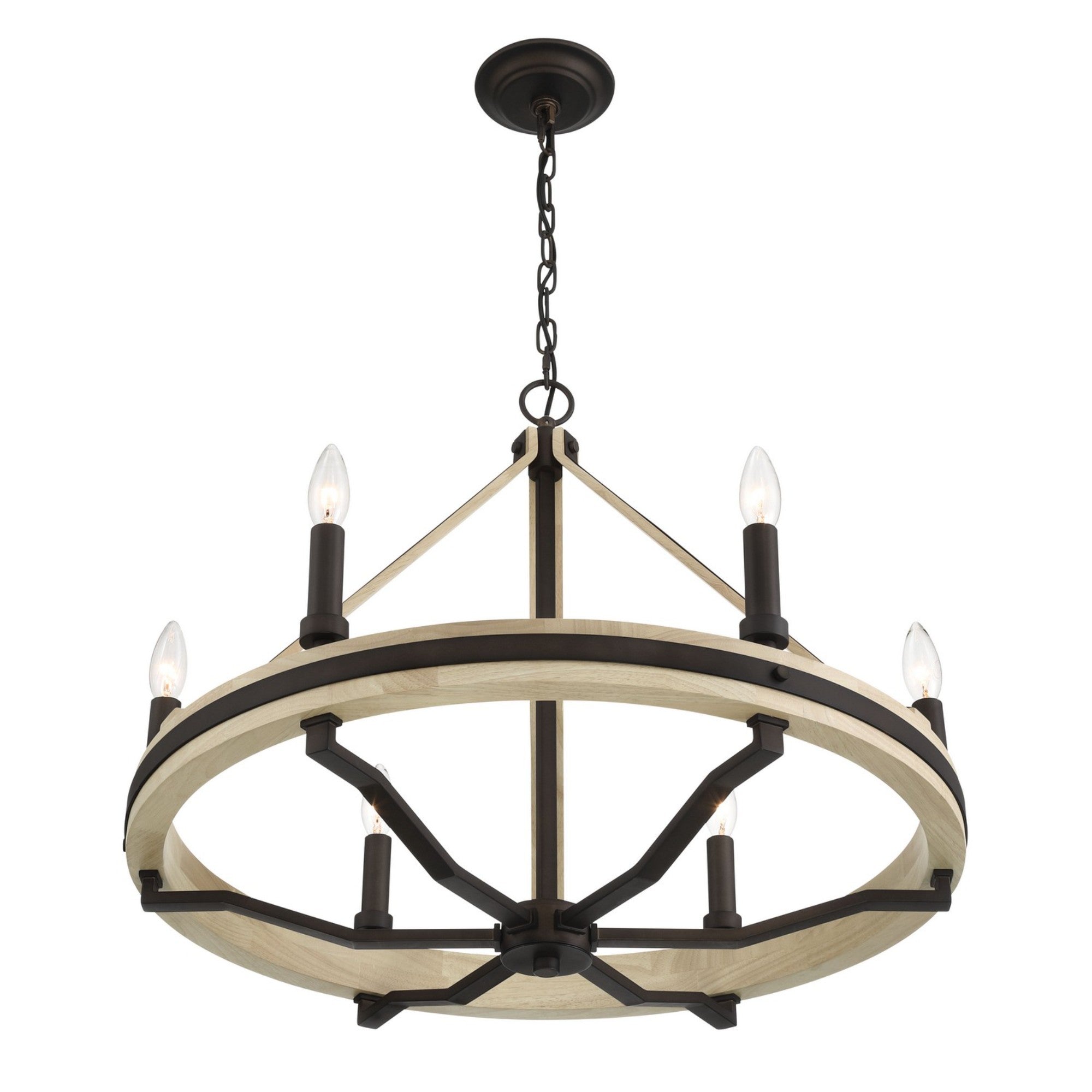 Sonoma 26" 6-Light Chandelier, Dark Bronze Finish - Bees Lighting
