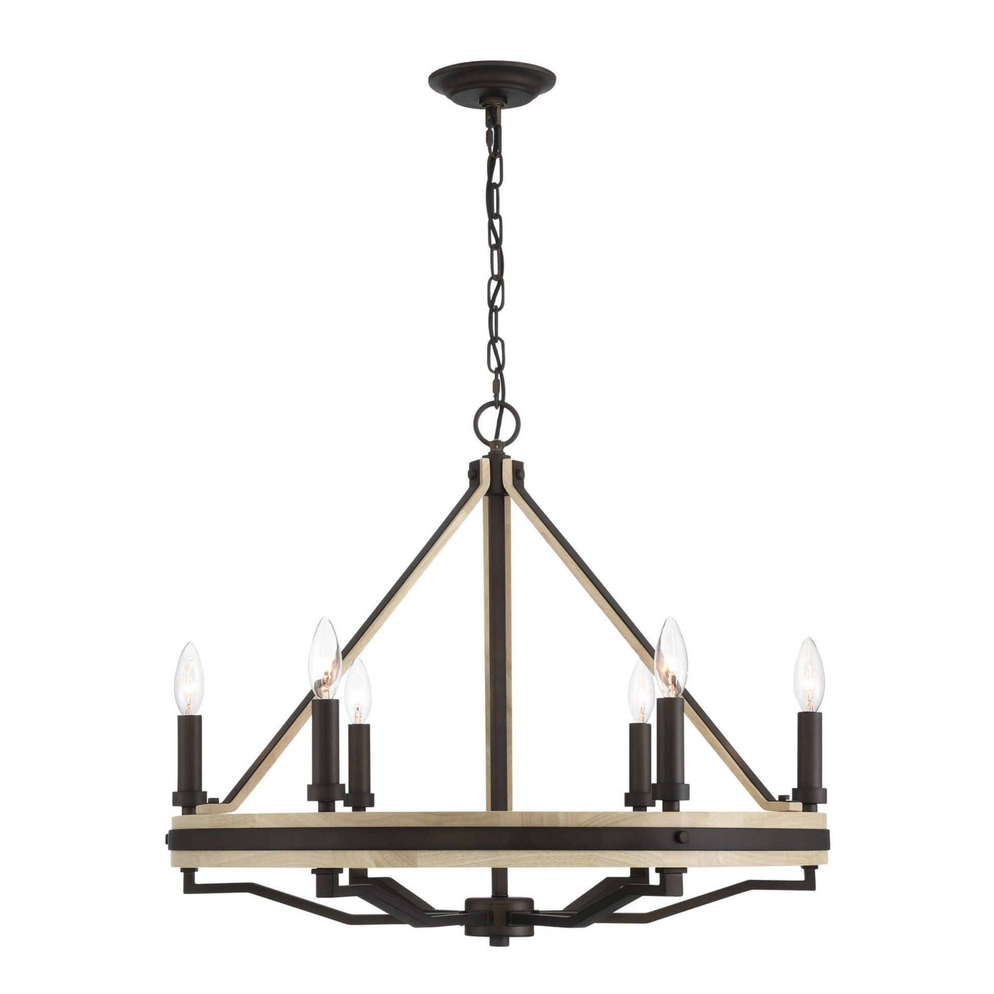 Sonoma 26" 6-Light Chandelier, Dark Bronze Finish - Bees Lighting