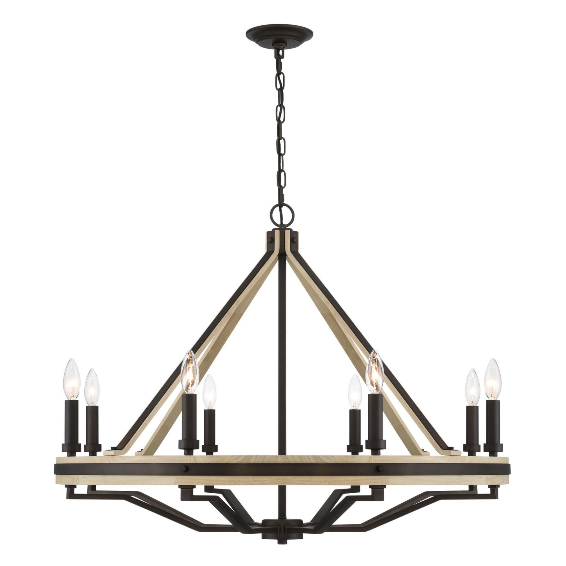 Sonoma 34" 8-Light Chandelier, Dark Bronze Finish - Bees Lighting