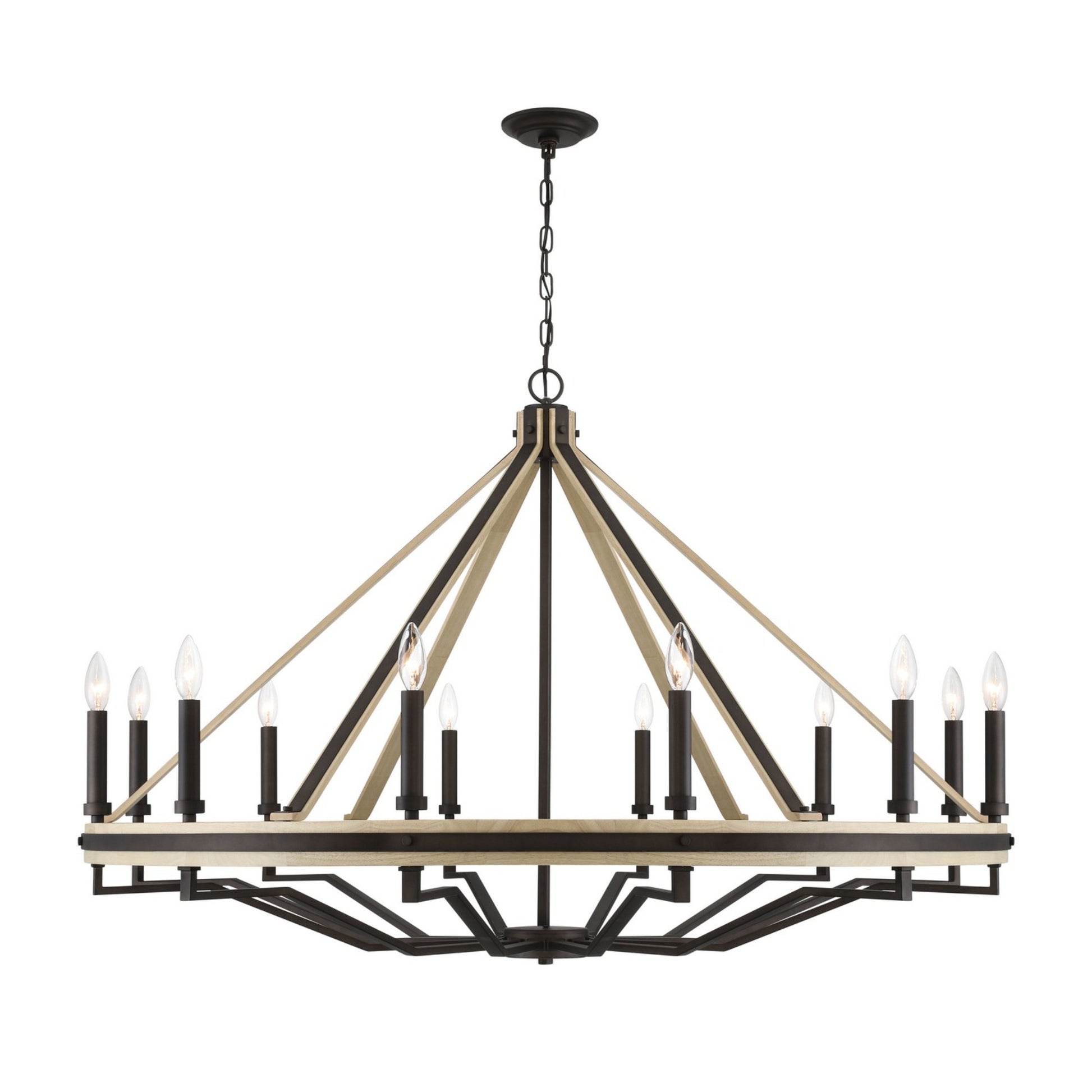 Sonoma 48" 12-Light Chandelier, Dark Bronze Finish - Bees Lighting