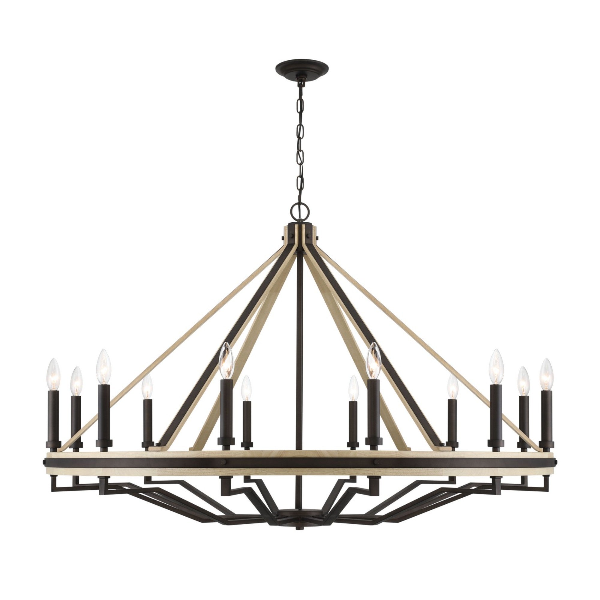Sonoma 48" 12-Light Chandelier, Dark Bronze Finish - Bees Lighting