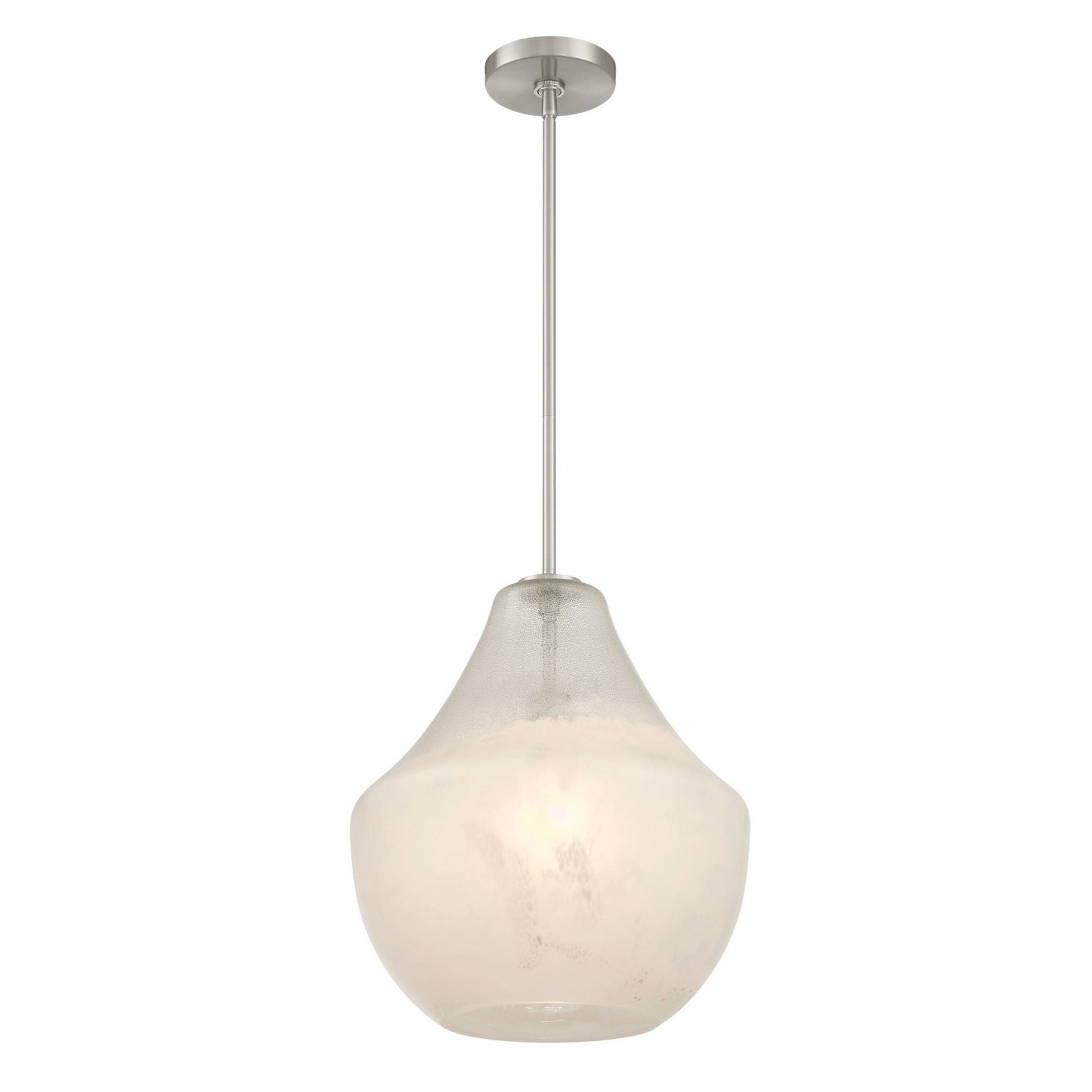 Pacific 17" Pendant, Brushed Nickel Finish with Misty White Glass - Bees Lighting
