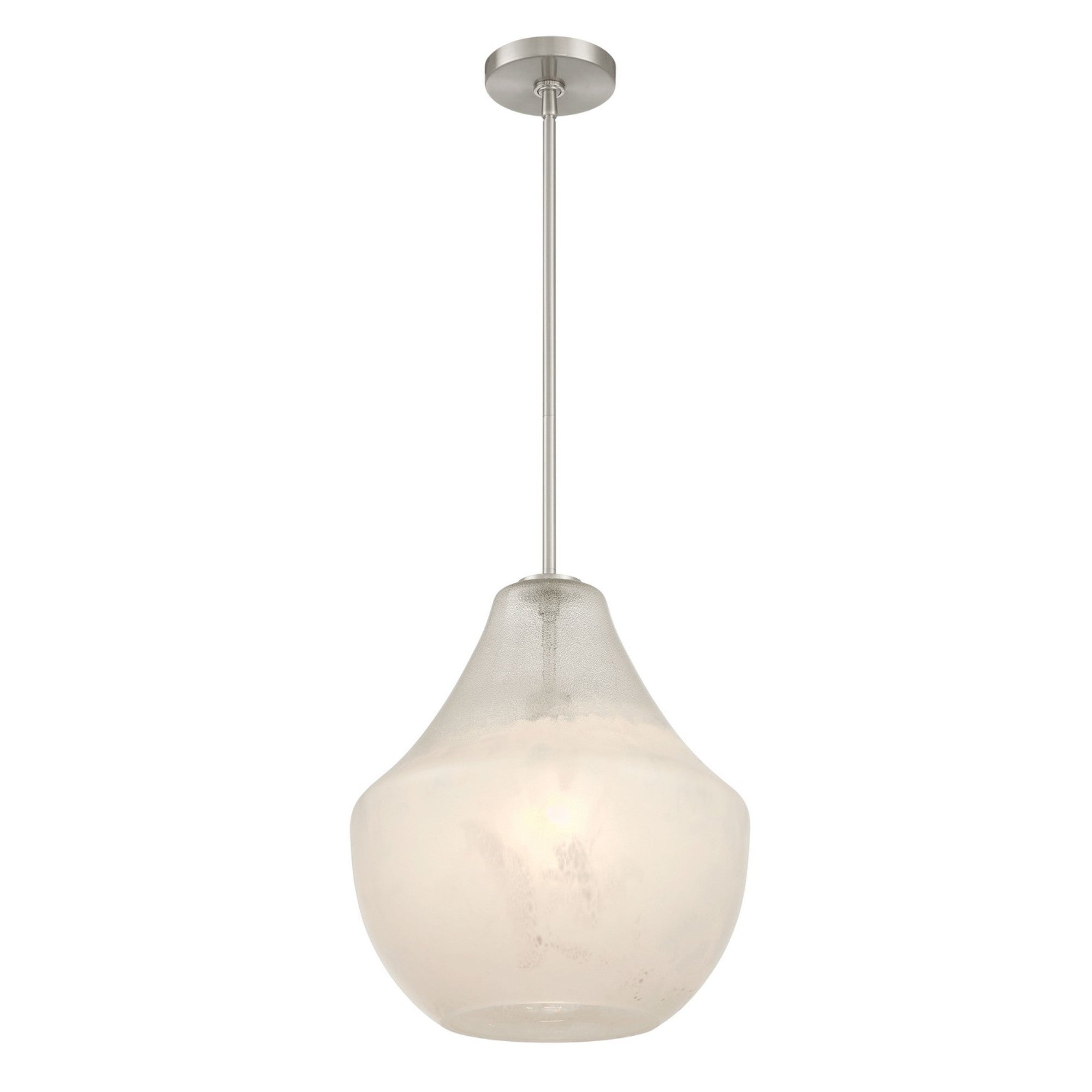 Pacific 17" Pendant, Brushed Nickel Finish with Misty White Glass - Bees Lighting