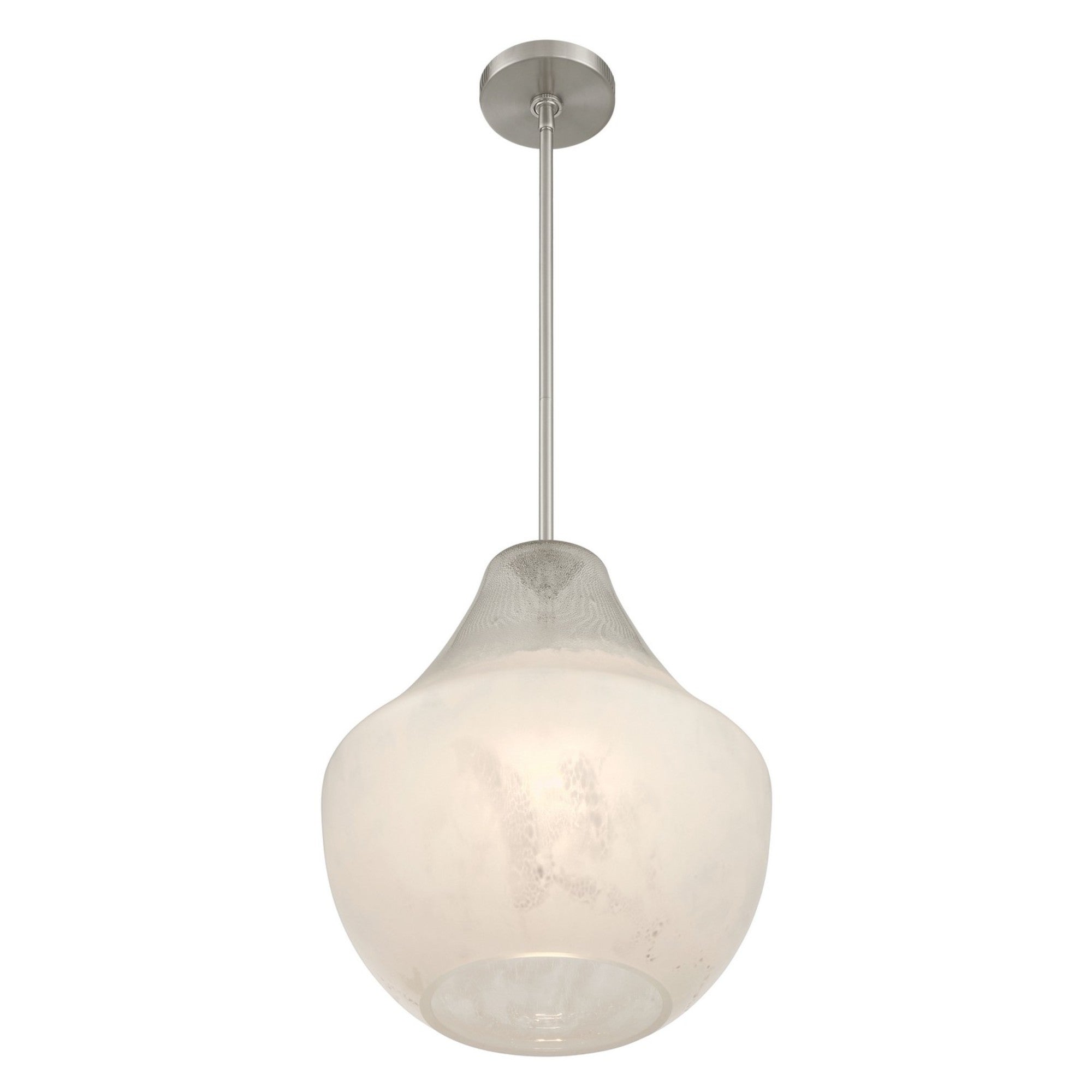 Pacific 17" Pendant, Brushed Nickel Finish with Misty White Glass - Bees Lighting