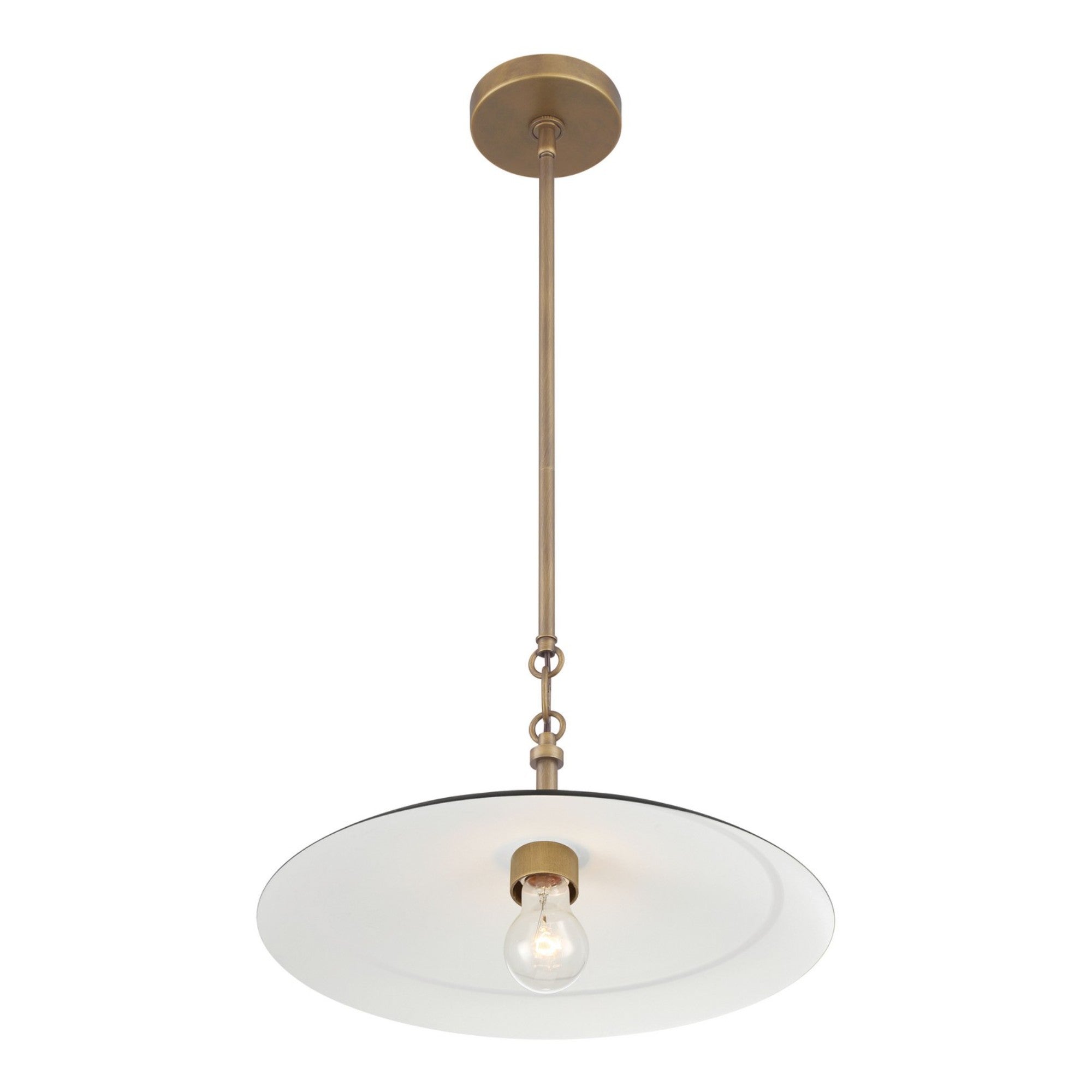 York 16" Pendant, Dark Matte Black with Natural Brass Finish - Bees Lighting