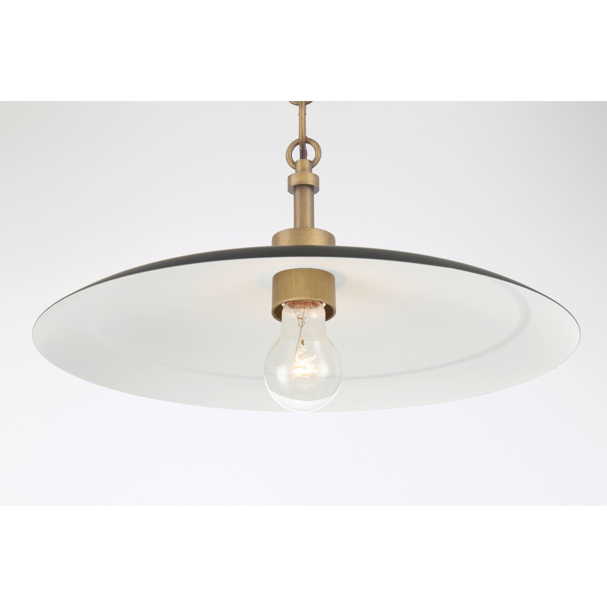 York 16" Pendant, Dark Matte Black with Natural Brass Finish - Bees Lighting
