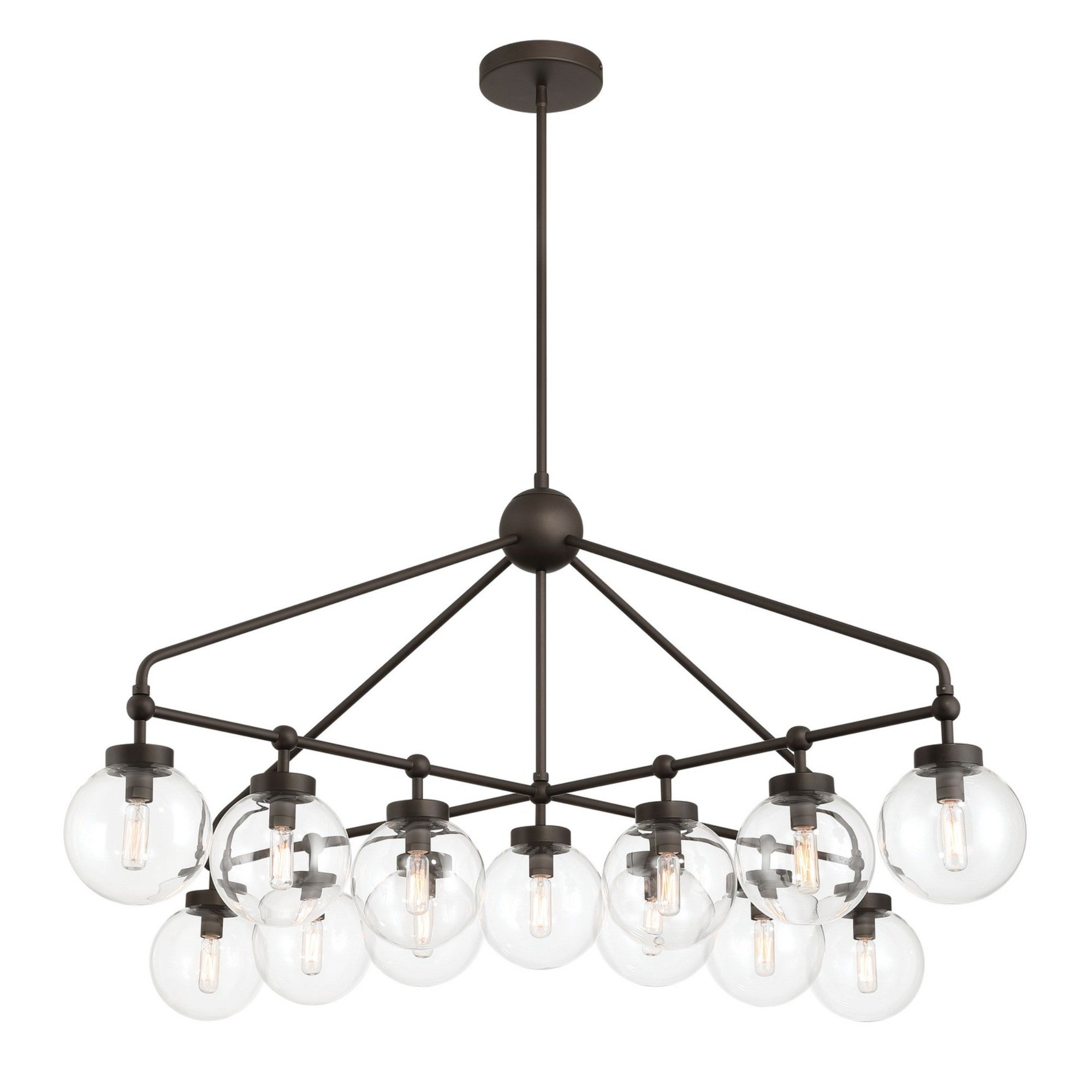 Stella 52" 13-Light Chandelier, Dark Bronze Finish - Bees Lighting