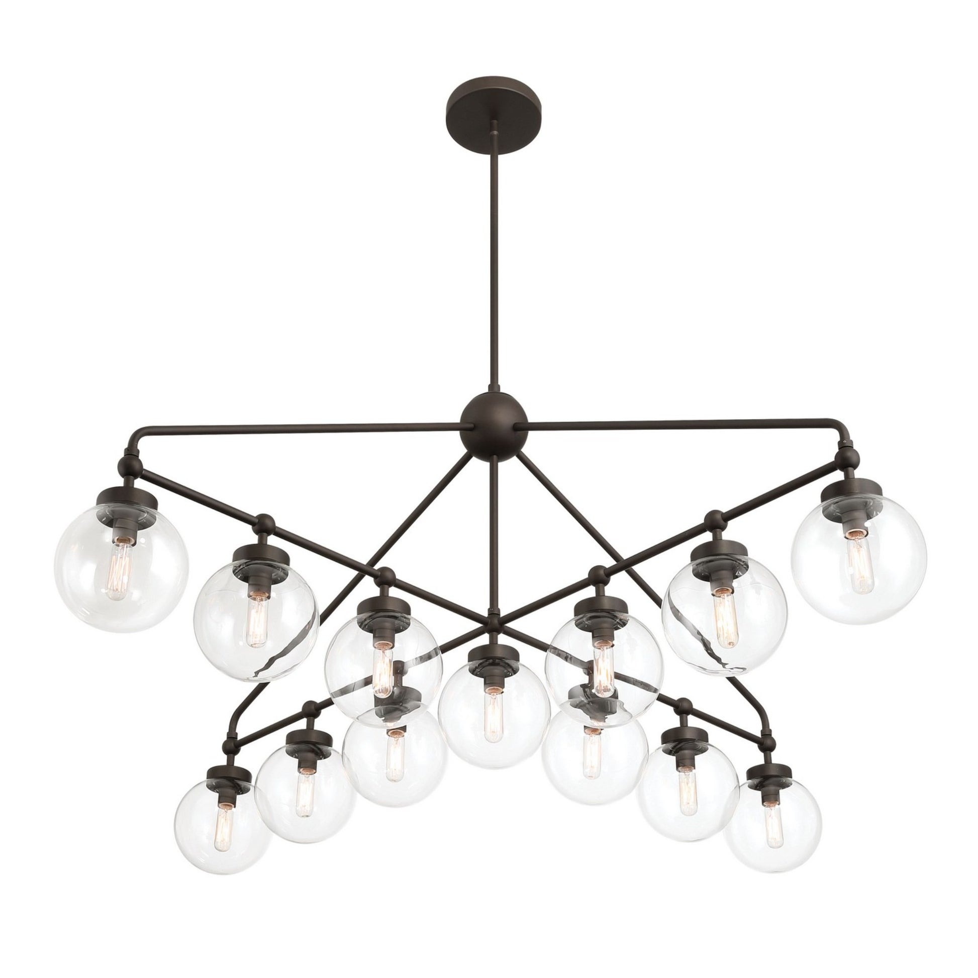Stella 52" 13-Light Chandelier, Dark Bronze Finish - Bees Lighting