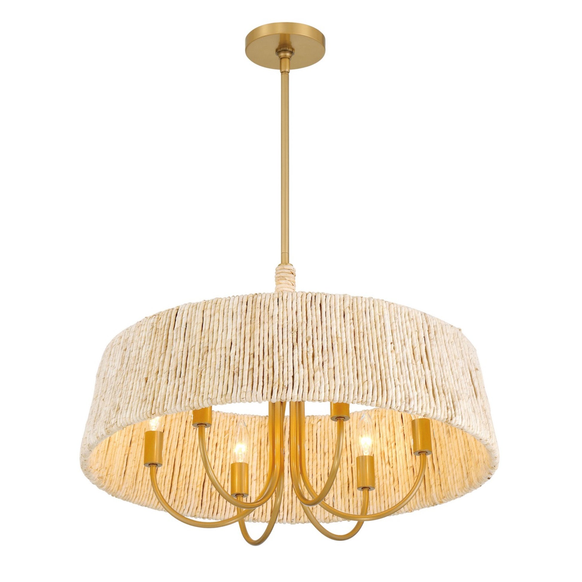 Hellia 24" 6-Light Pendant, Legacy Brass Finish - Bees Lighting