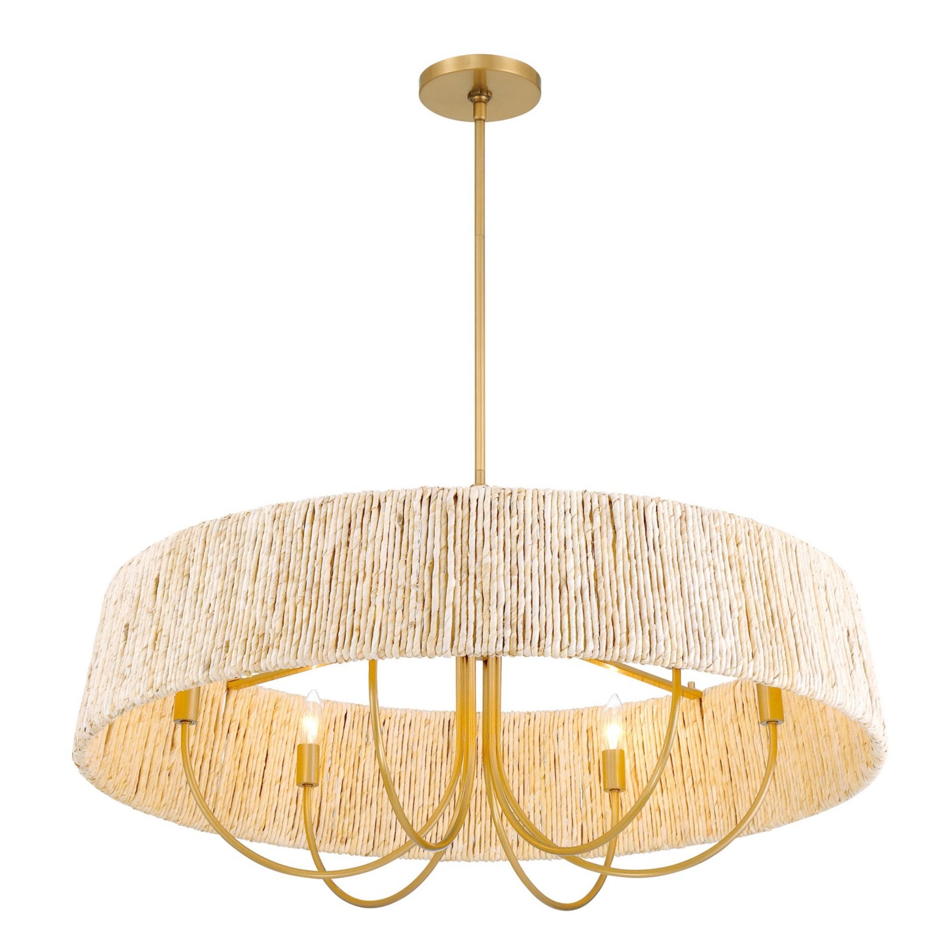 Hellia 36" 6-Light Pendant, Legacy Brass Finish - Bees Lighting