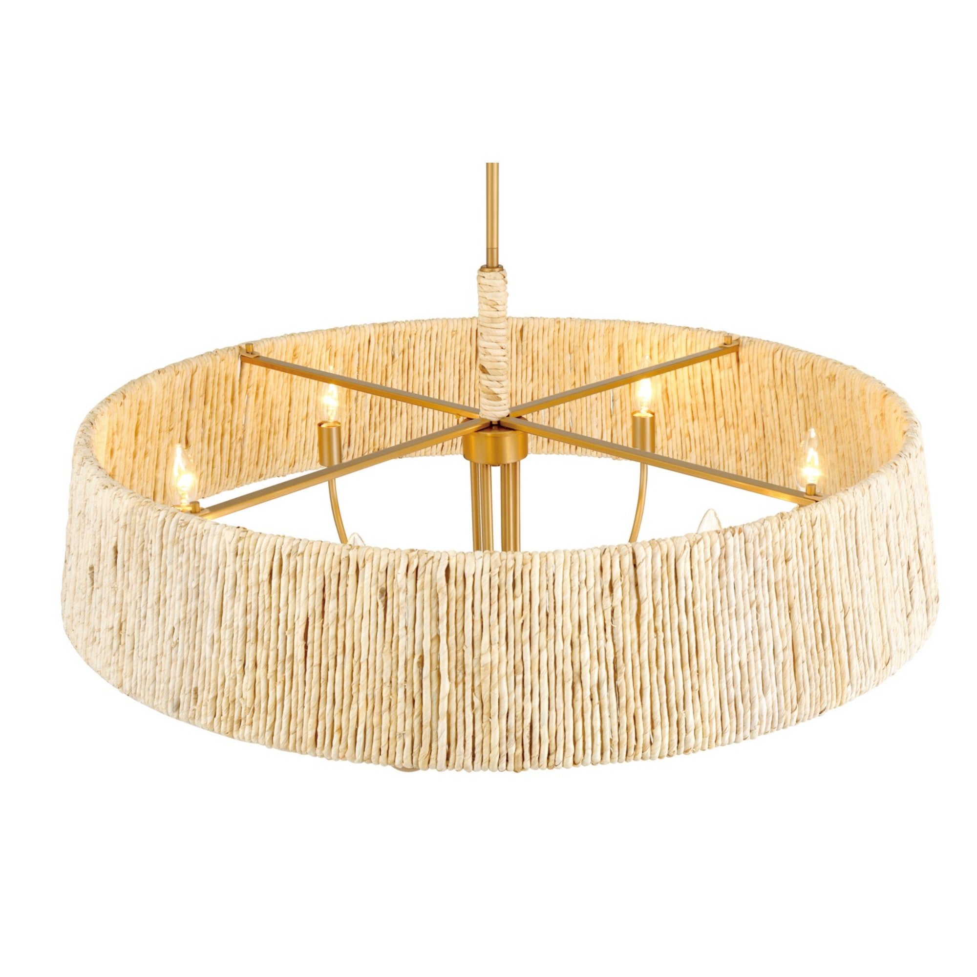 Hellia 36" 6-Light Pendant, Legacy Brass Finish - Bees Lighting
