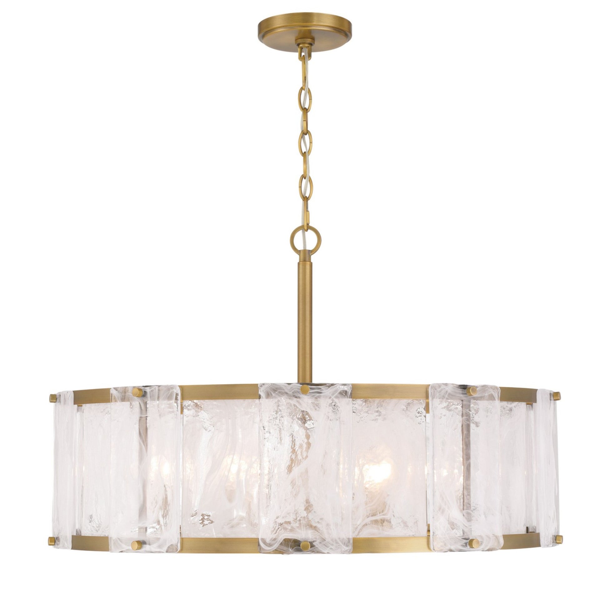 Veil 28" 6-Light Pendant, Legacy Brass Finish - Bees Lighting