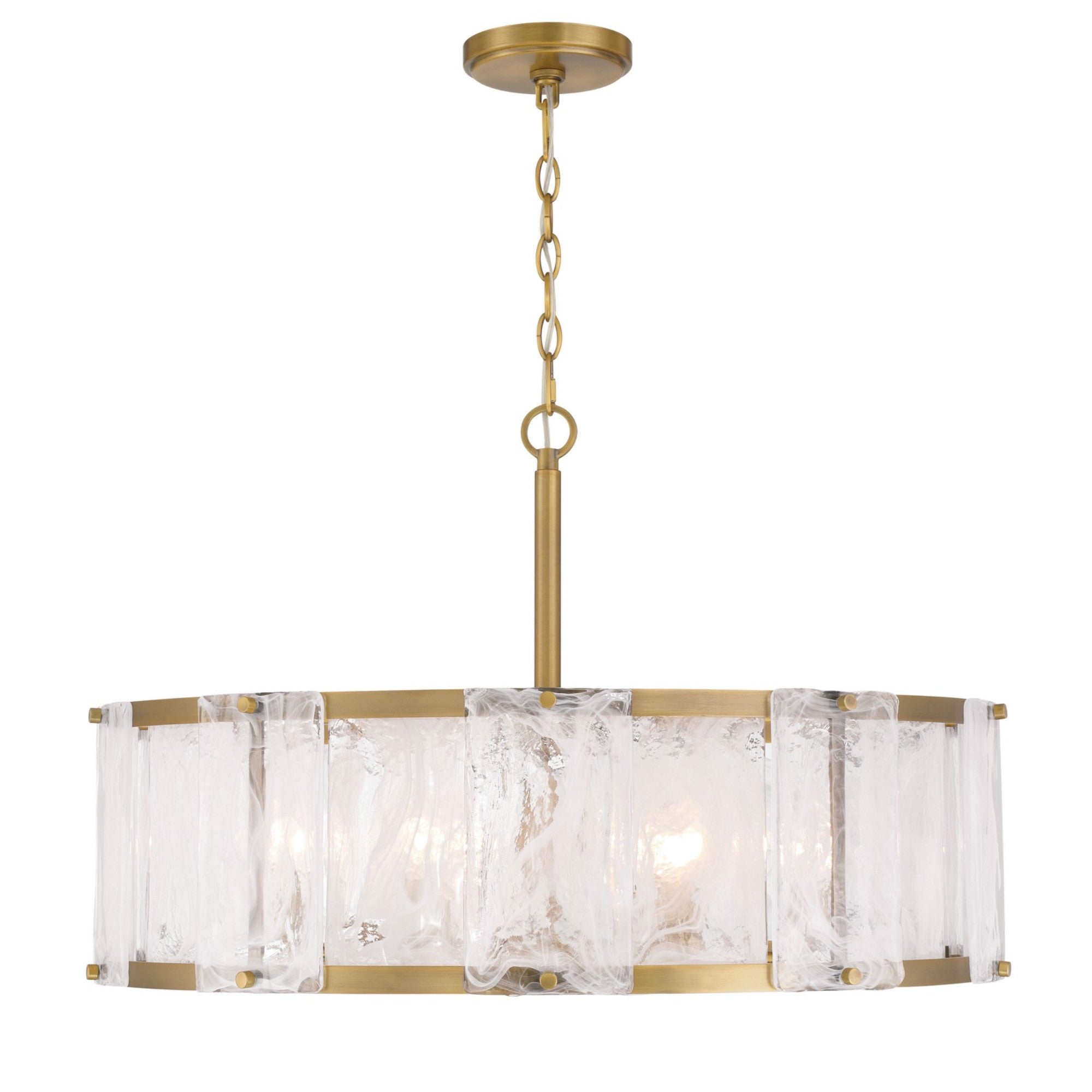 Veil 28" 6-Light Pendant, Legacy Brass Finish - Bees Lighting