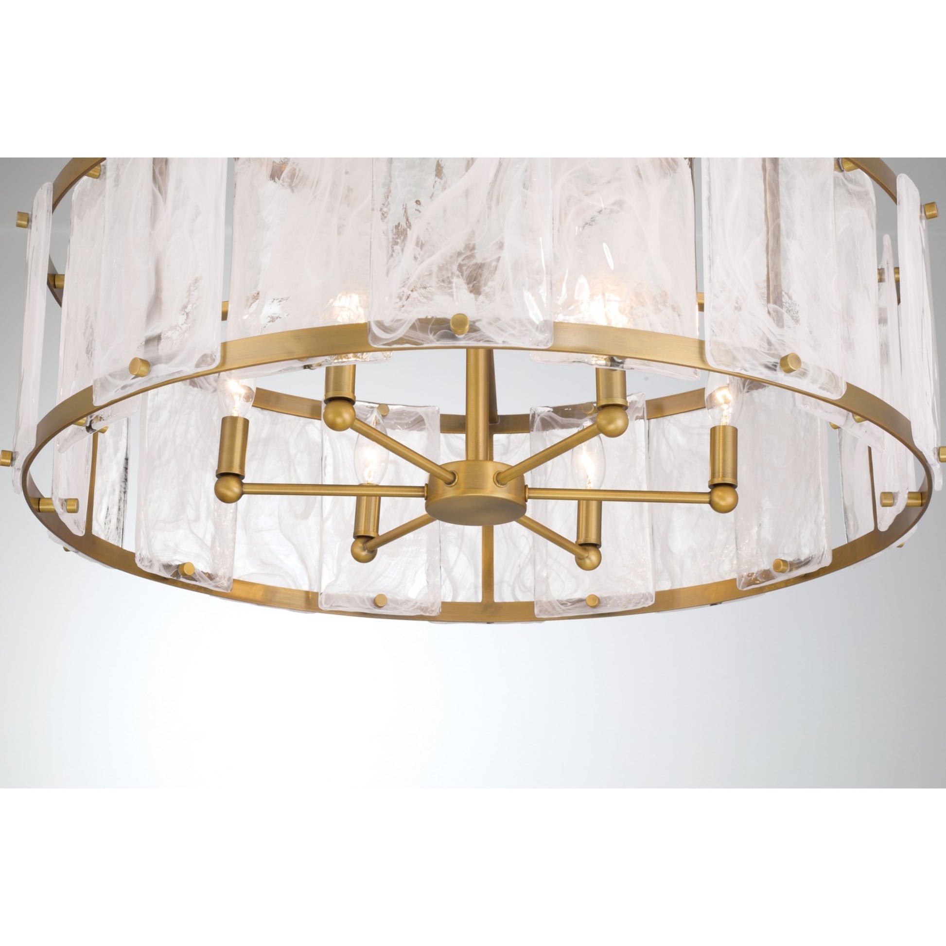Veil 28" 6-Light Pendant, Legacy Brass Finish - Bees Lighting