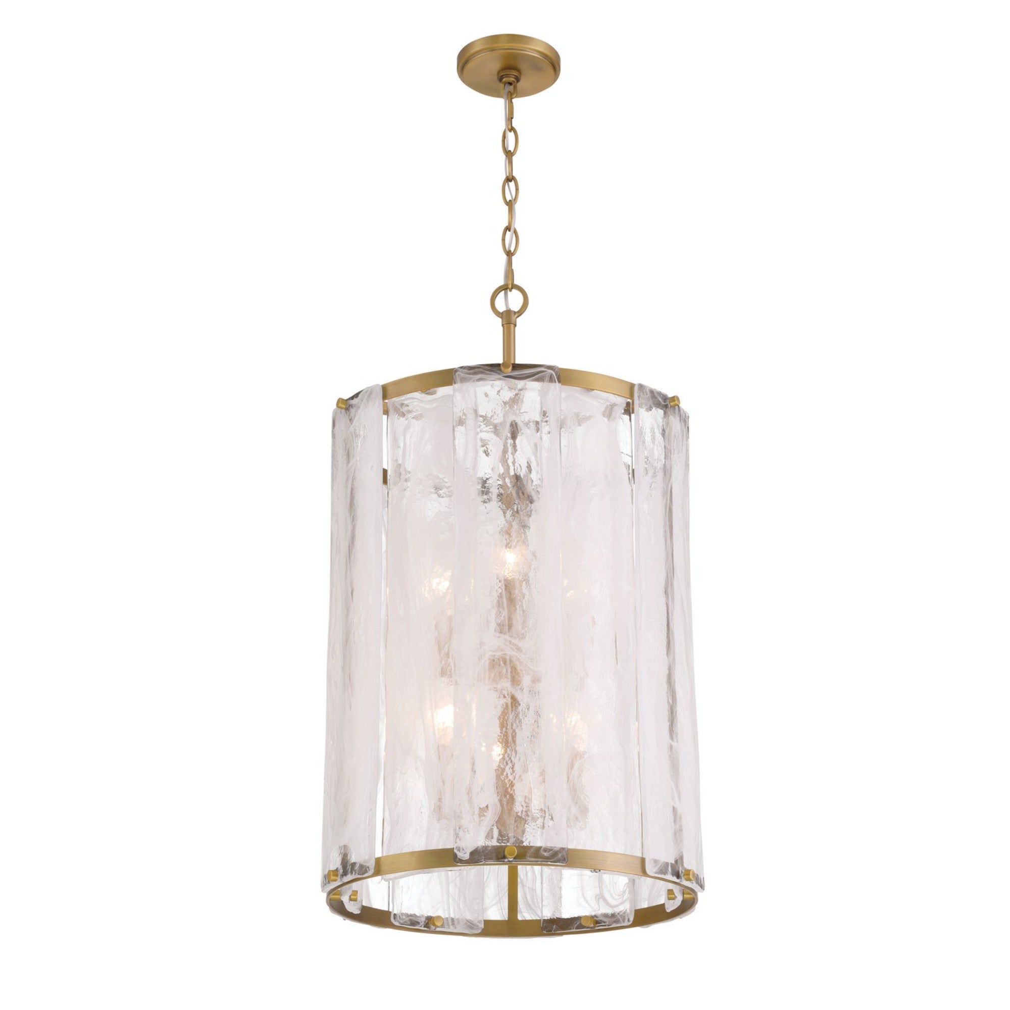 Veil 16" 6-Light Pendant, Legacy Brass Finish - Bees Lighting