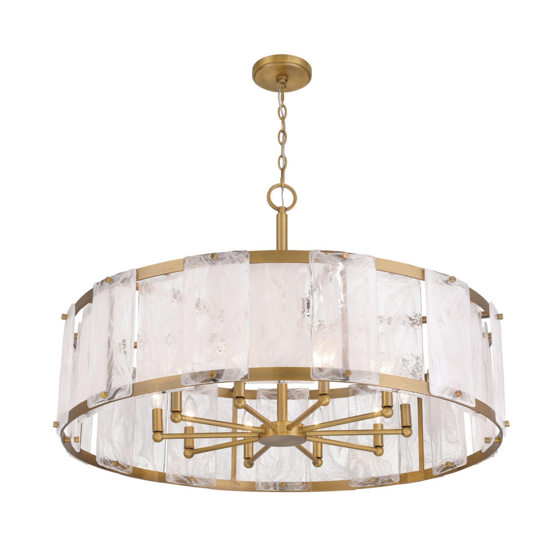 Veil 36" 10-Light Pendant, Legacy Brass Finish - Bees Lighting