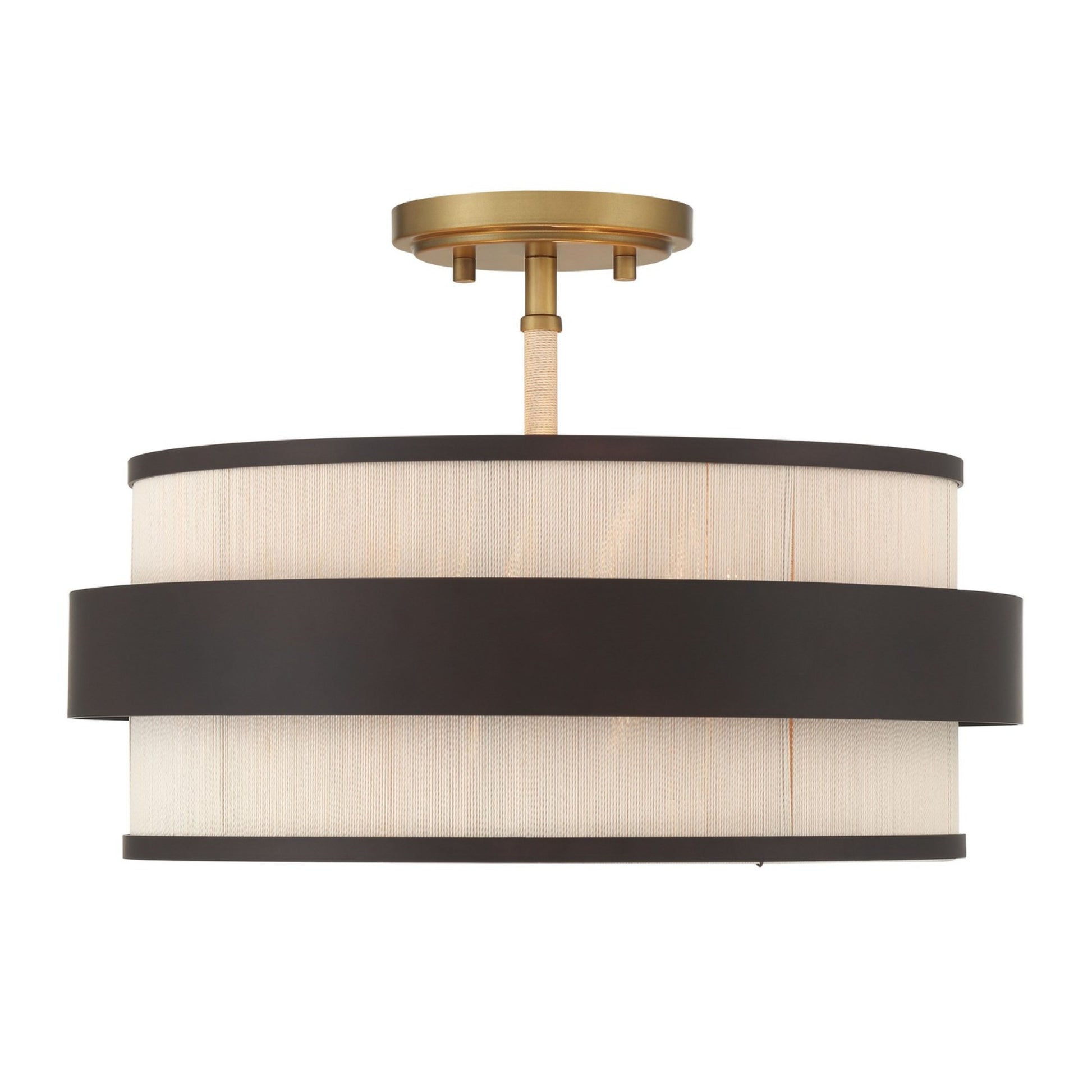 Harbor Wrap 16" 3-Light Semi-Flush Mount, Legacy Brass & Bronze Finish - Bees Lighting