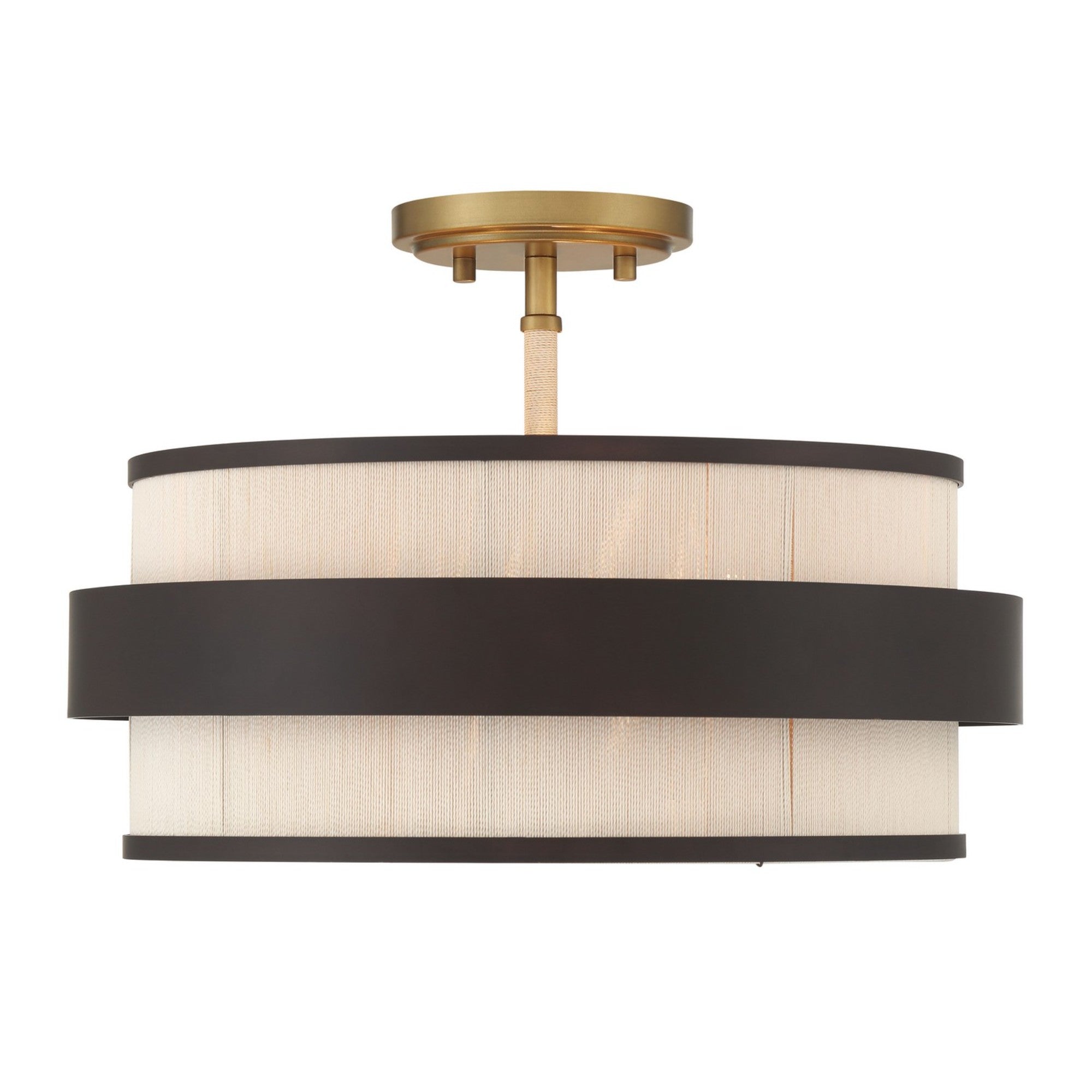 Harbor Wrap 16" 3-Light Semi-Flush Mount, Legacy Brass & Bronze Finish - Bees Lighting