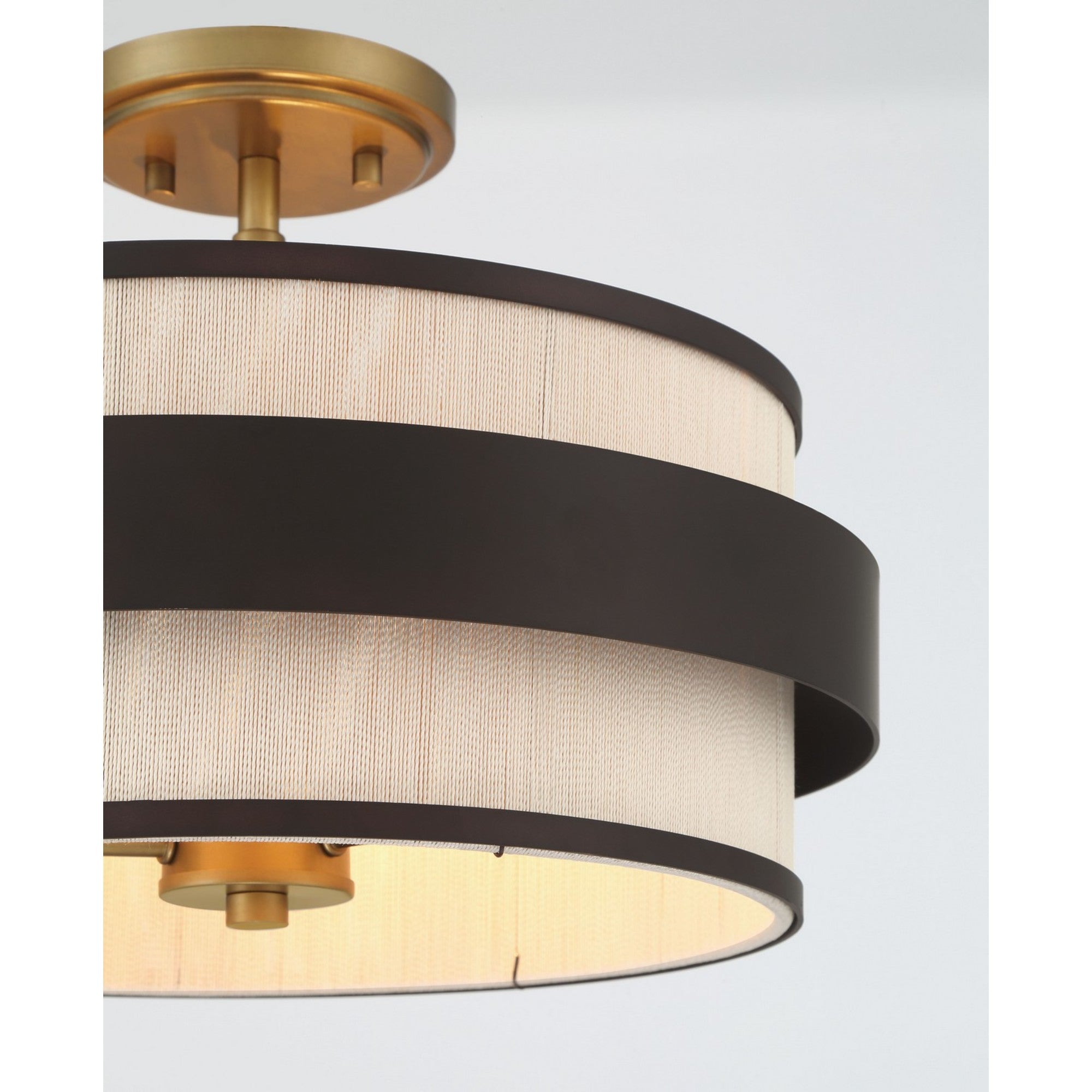 Harbor Wrap 16" 3-Light Semi-Flush Mount, Legacy Brass & Bronze Finish - Bees Lighting