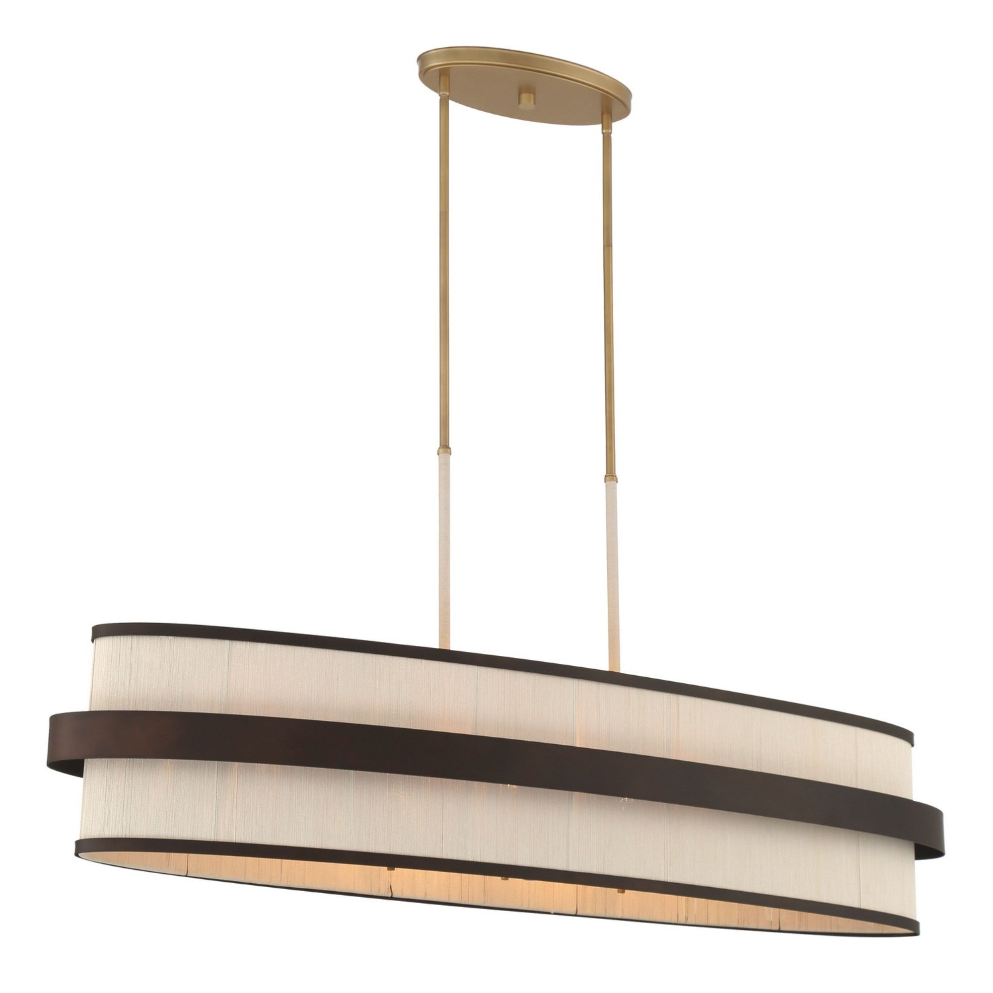 Harbor Wrap 48" 8-Light Island Light, Legacy Brass & Bronze Finish - Bees Lighting