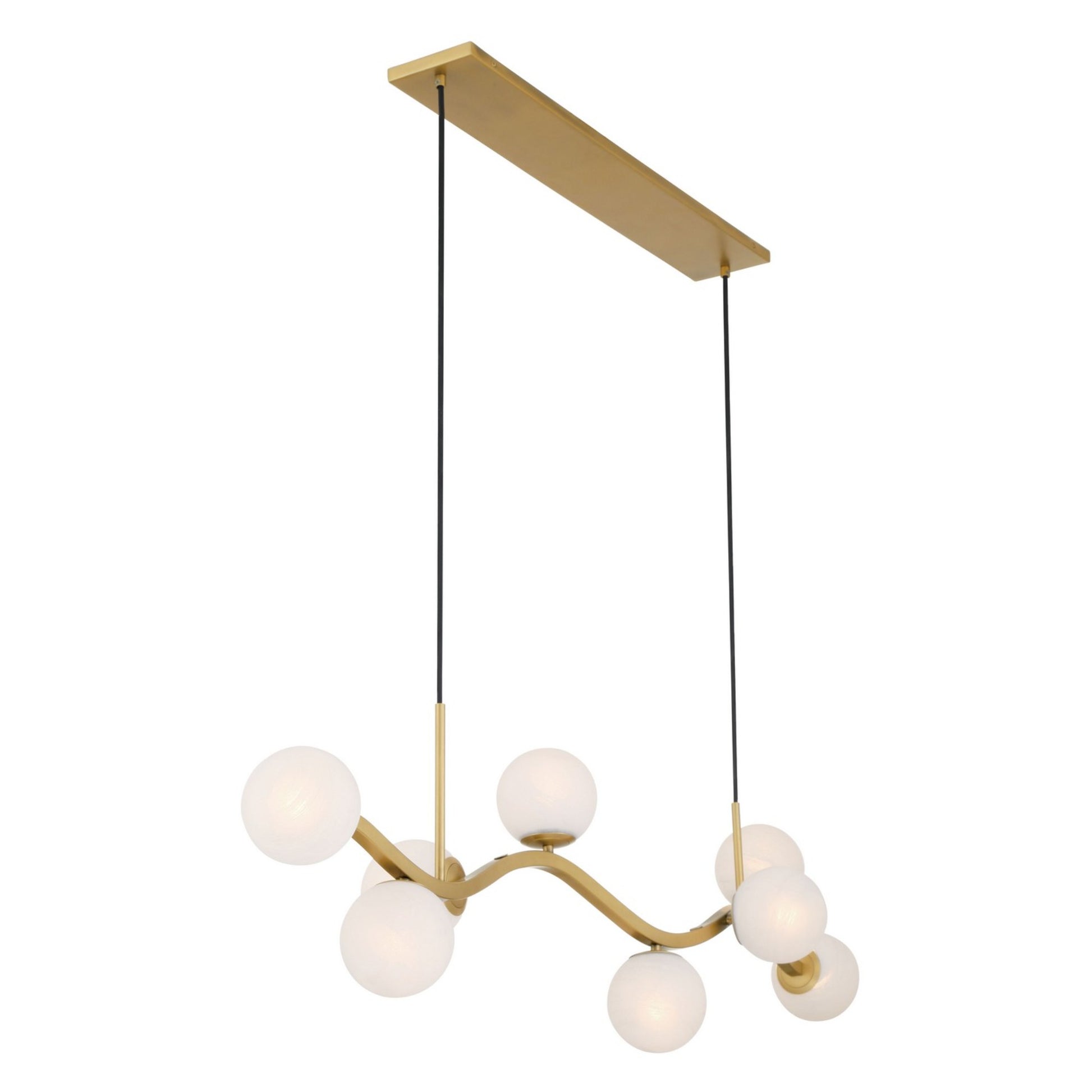 Curven 54" 8-Light Island Light, Legacy Brass Finish - Bees Lighting