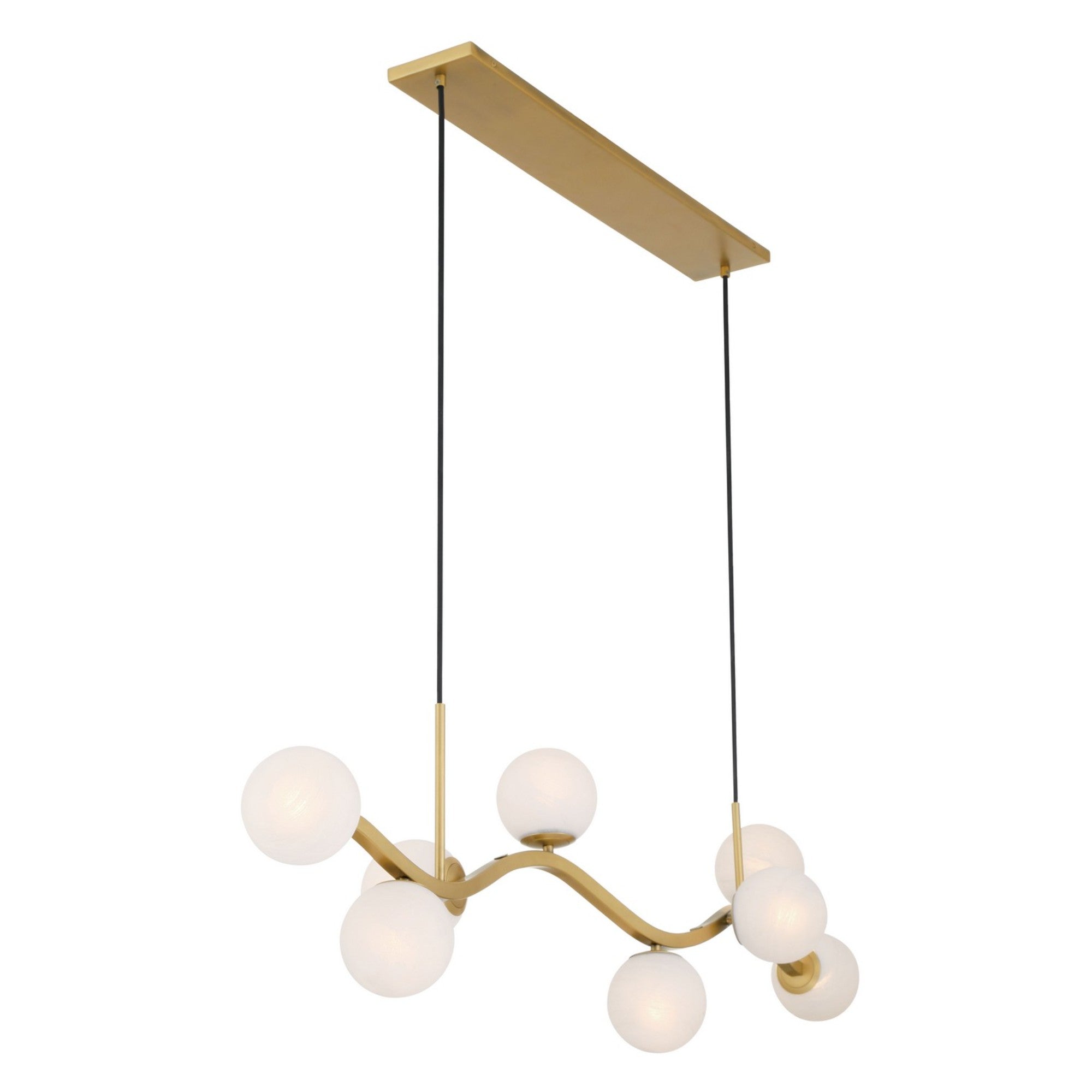 Curven 54" 8-Light Island Light, Legacy Brass Finish - Bees Lighting