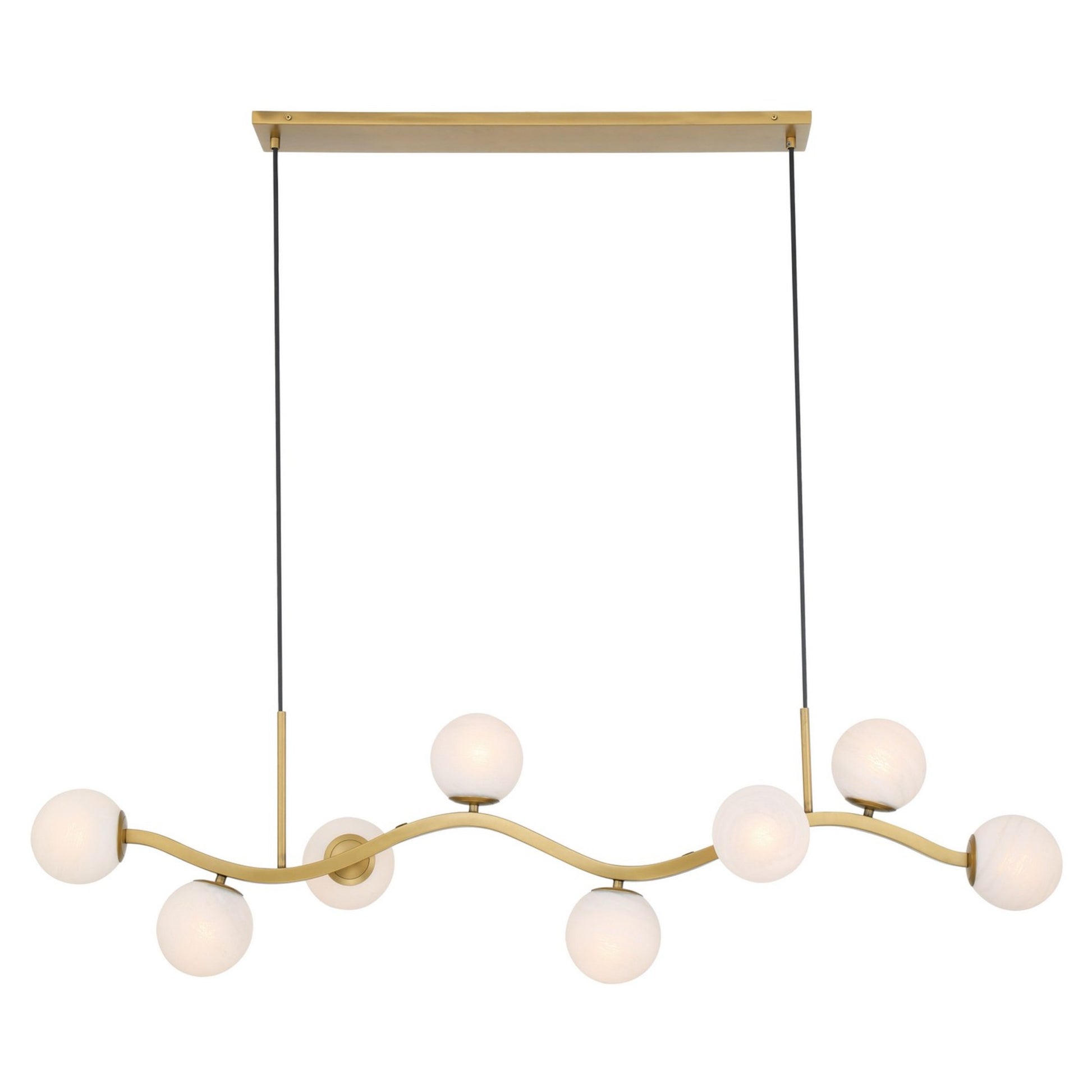 Curven 54" 8-Light Island Light, Legacy Brass Finish - Bees Lighting