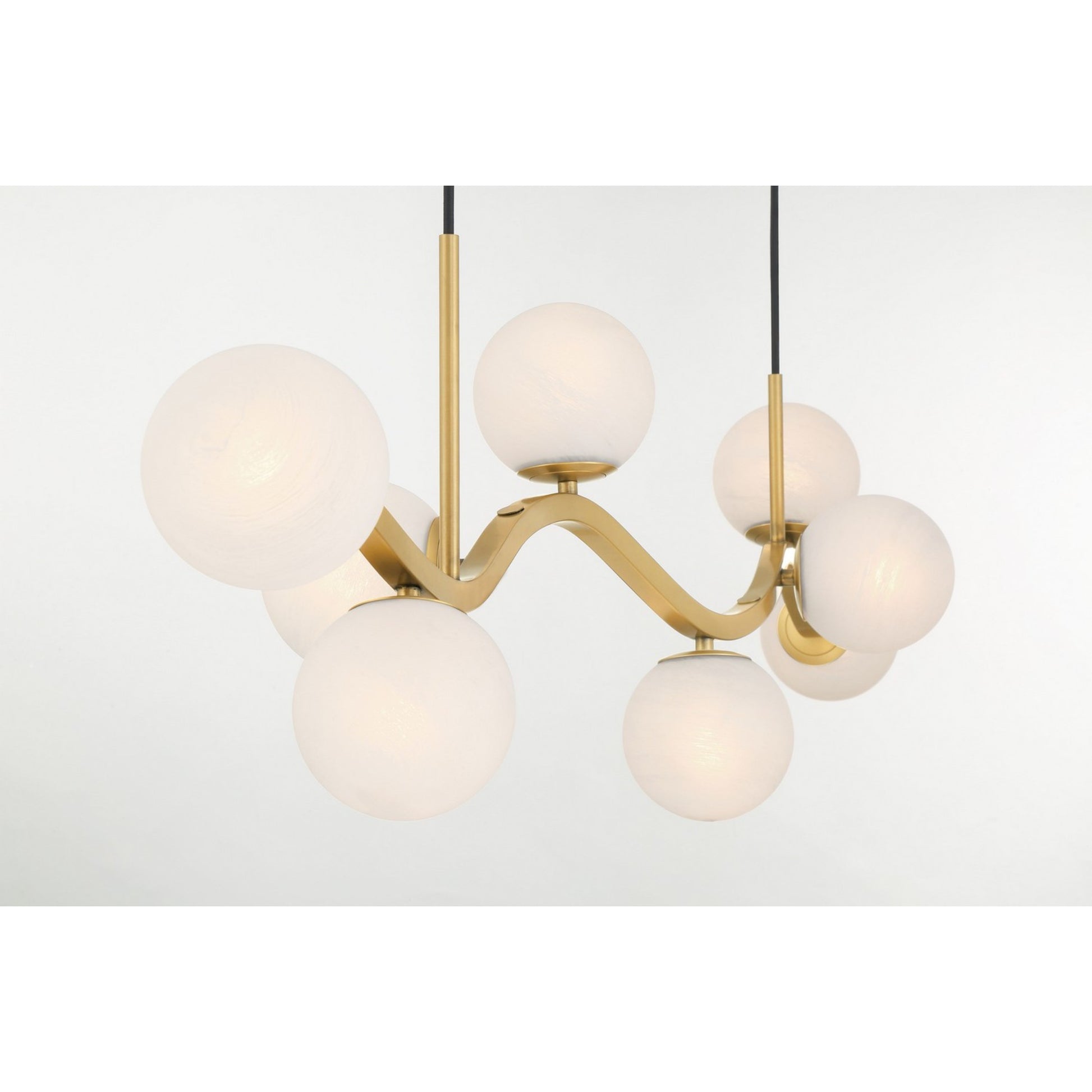 Curven 54" 8-Light Island Light, Legacy Brass Finish - Bees Lighting