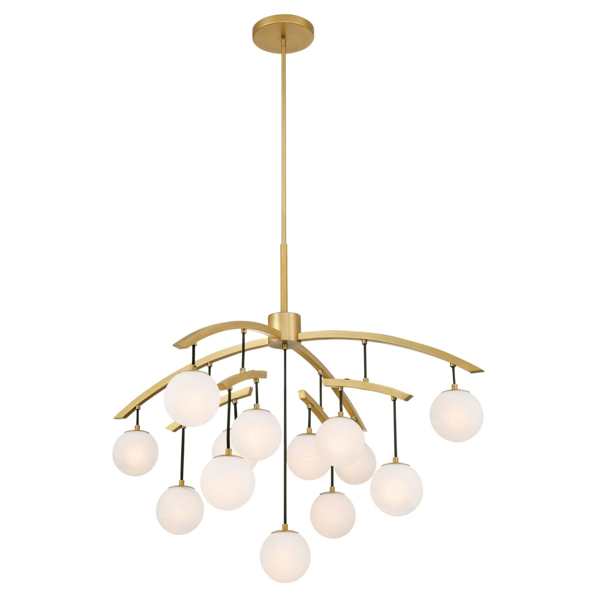 Curven 42" 13-Light Chandelier, Legacy Brass Finish - Bees Lighting