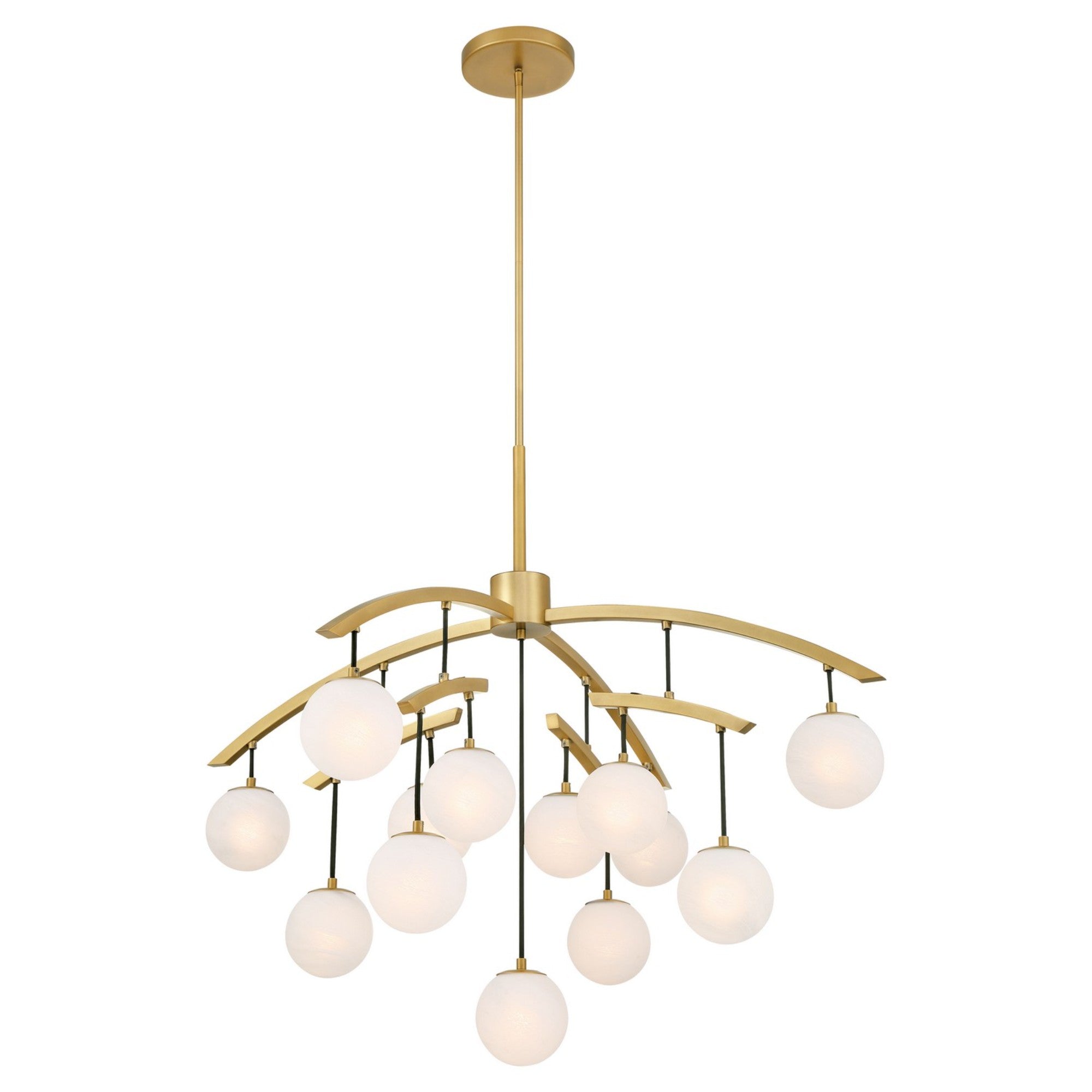 Curven 42" 13-Light Chandelier, Legacy Brass Finish - Bees Lighting