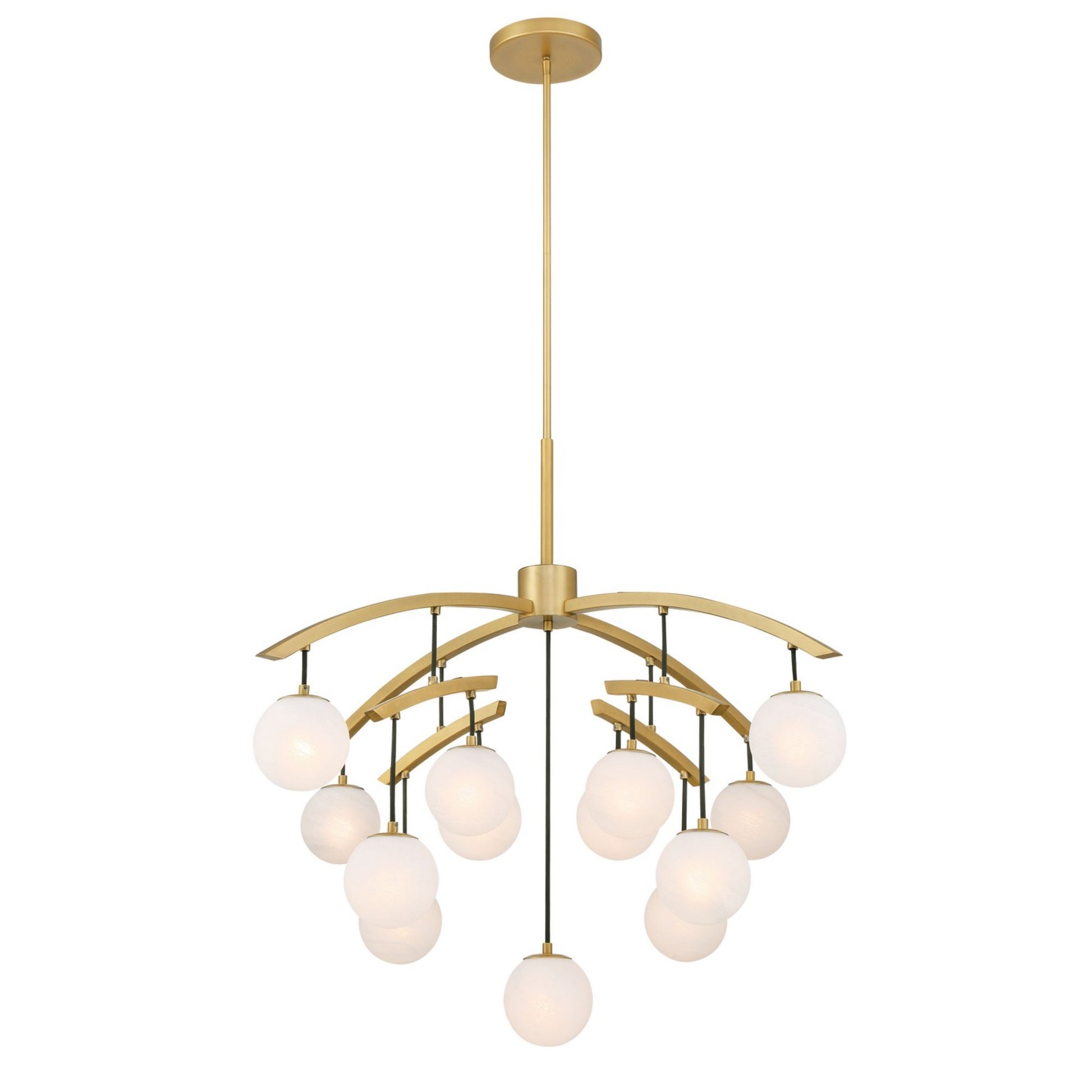 Curven 42" 13-Light Chandelier, Legacy Brass Finish - Bees Lighting