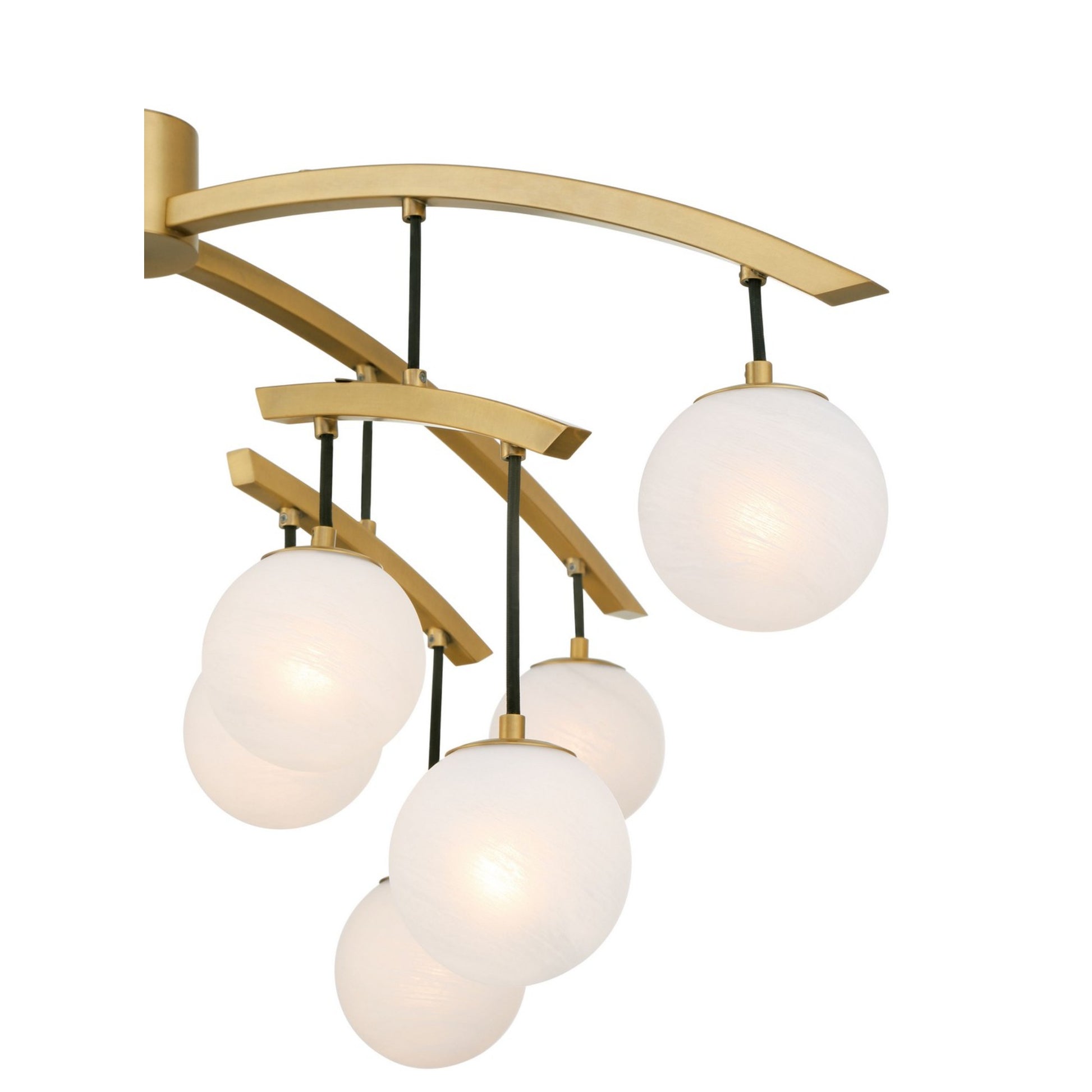 Curven 42" 13-Light Chandelier, Legacy Brass Finish - Bees Lighting