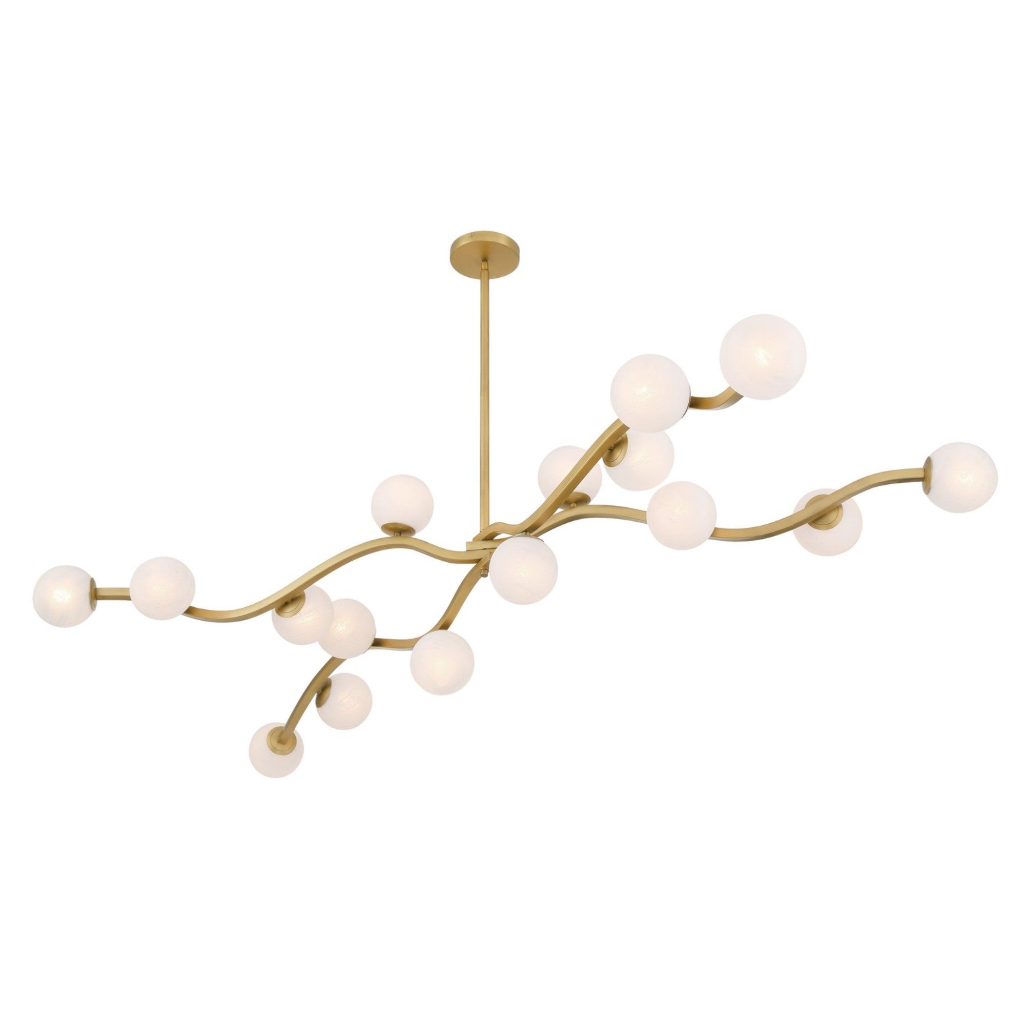 Curven 75" 16-Light Island Light, Legacy Brass Finish - Bees Lighting
