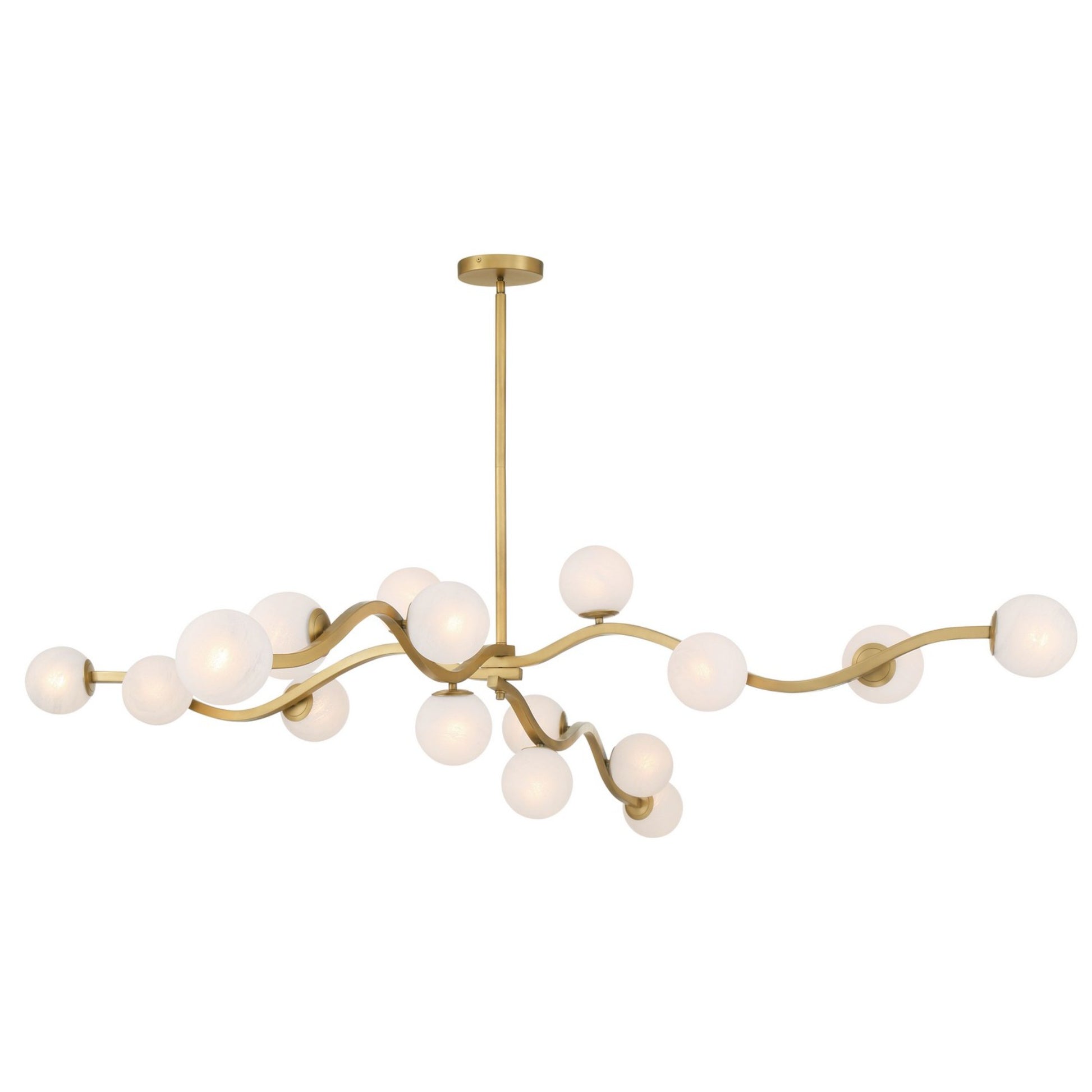 Curven 75" 16-Light Island Light, Legacy Brass Finish - Bees Lighting