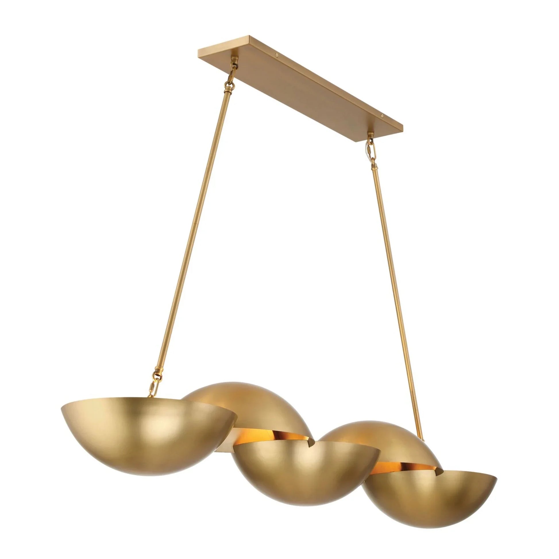 Ivy Lane 50" 6-Light Island Light, Legacy Brass Finish - Bees Lighting